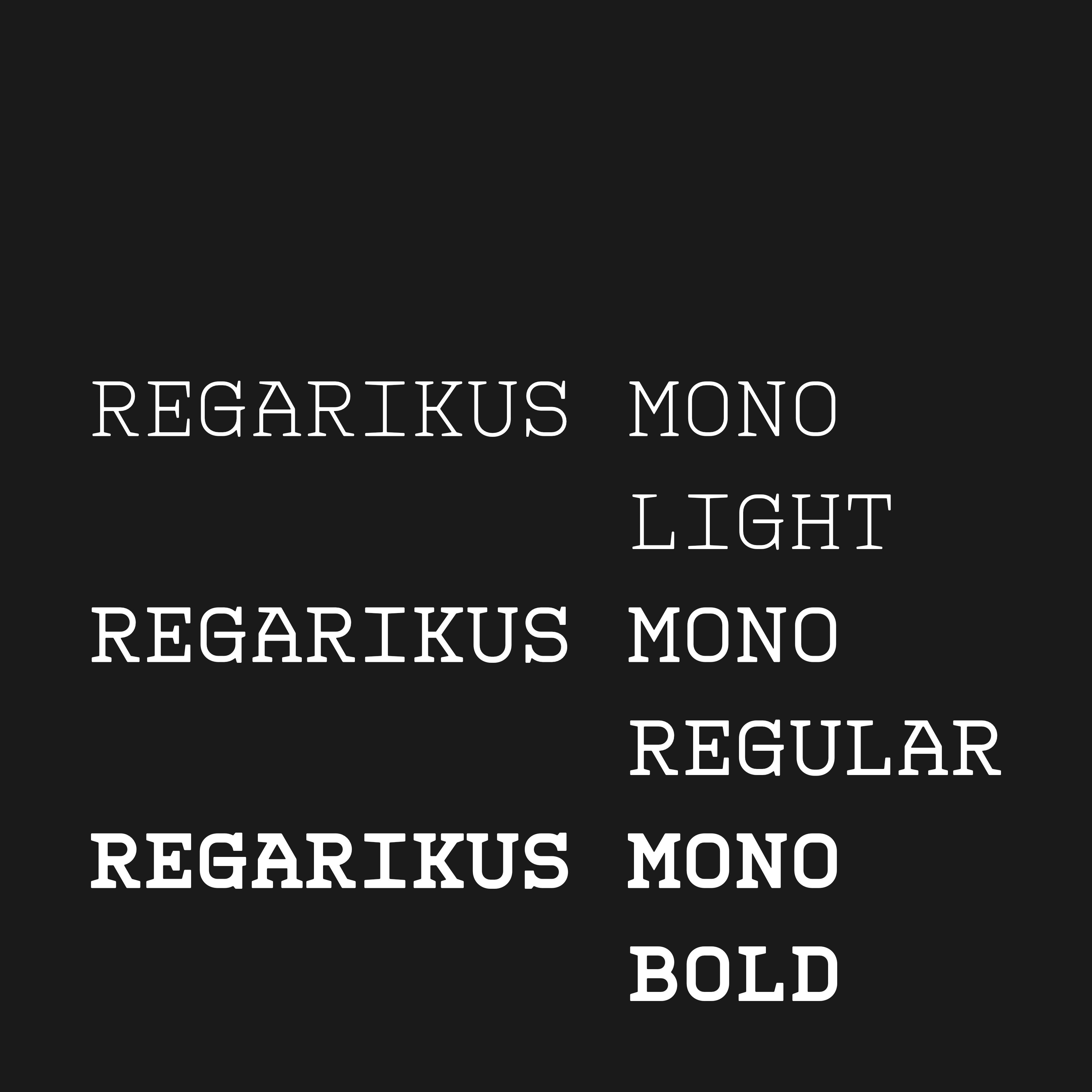 REGAR MONOSPACED FONT FAMILY