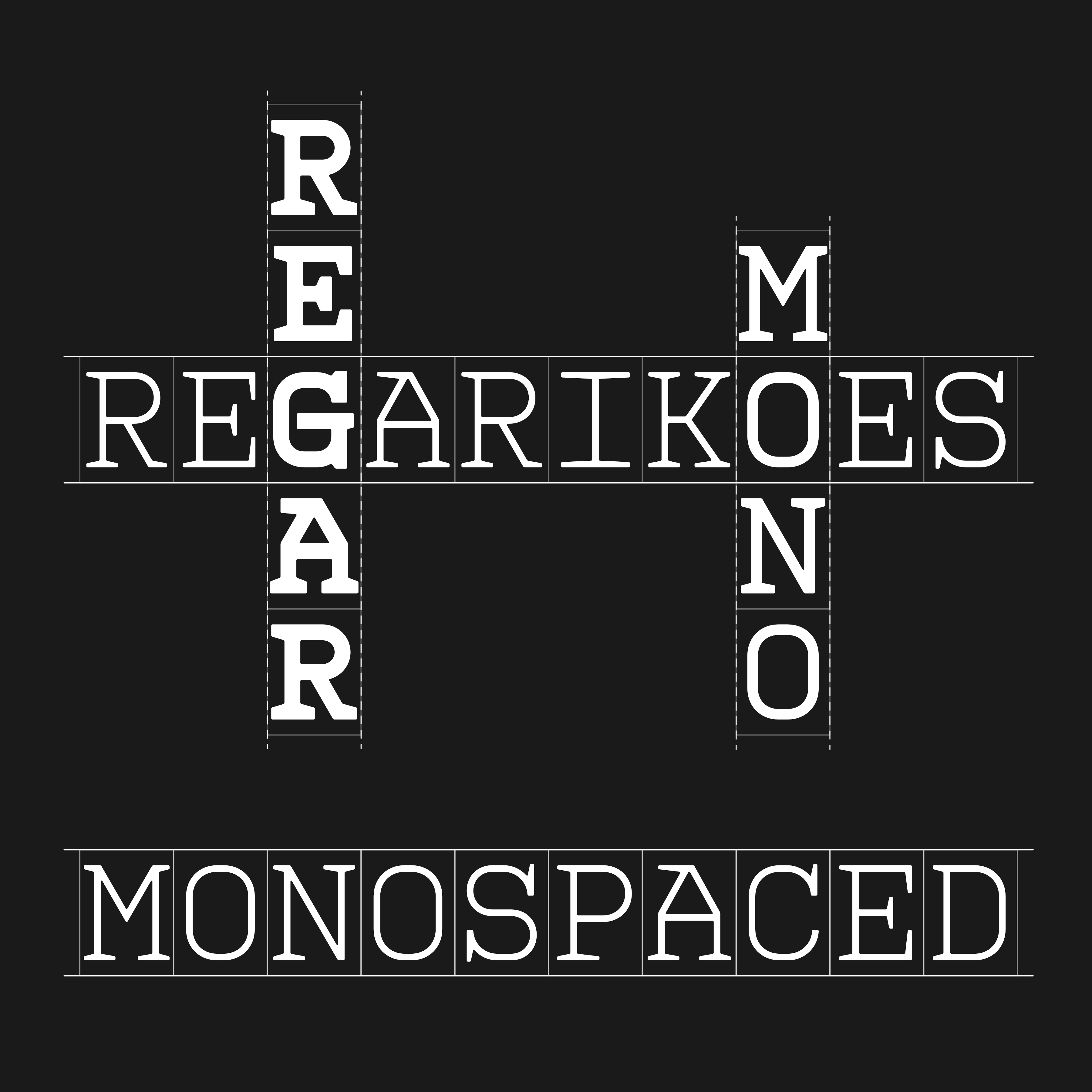 REGAR MONOSPACED FONT FAMILY