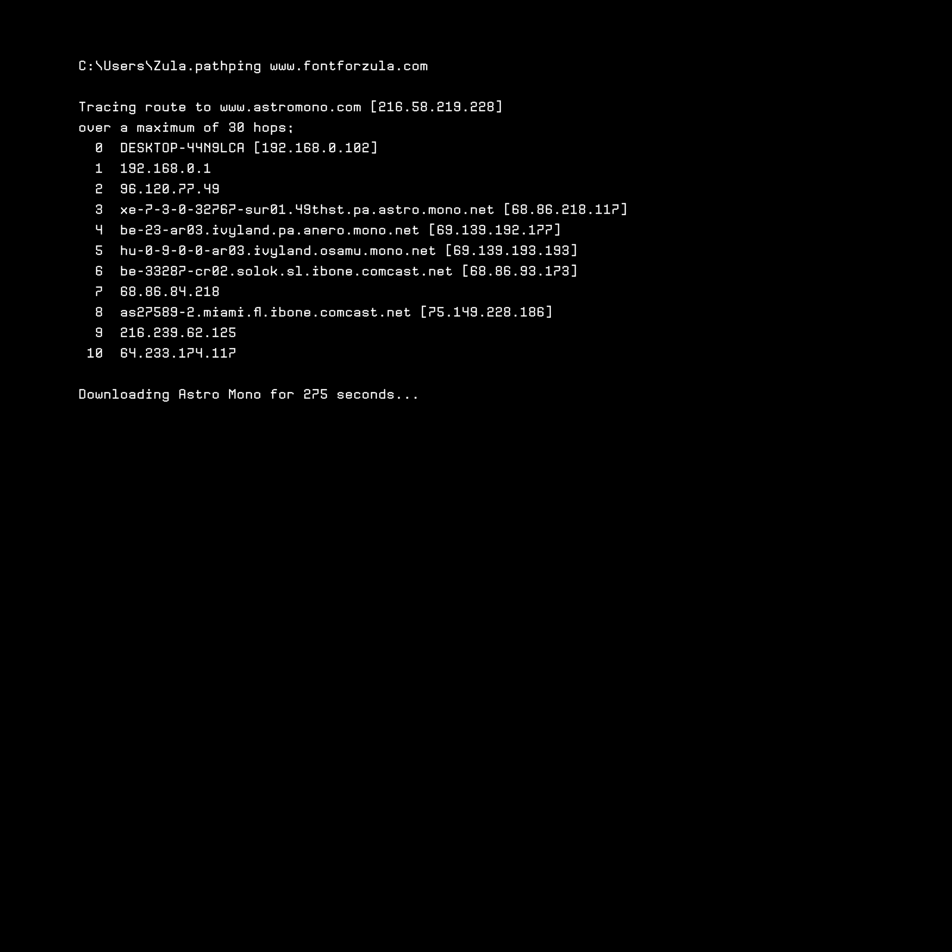 Astro Monospaced Typeface - secret-cache