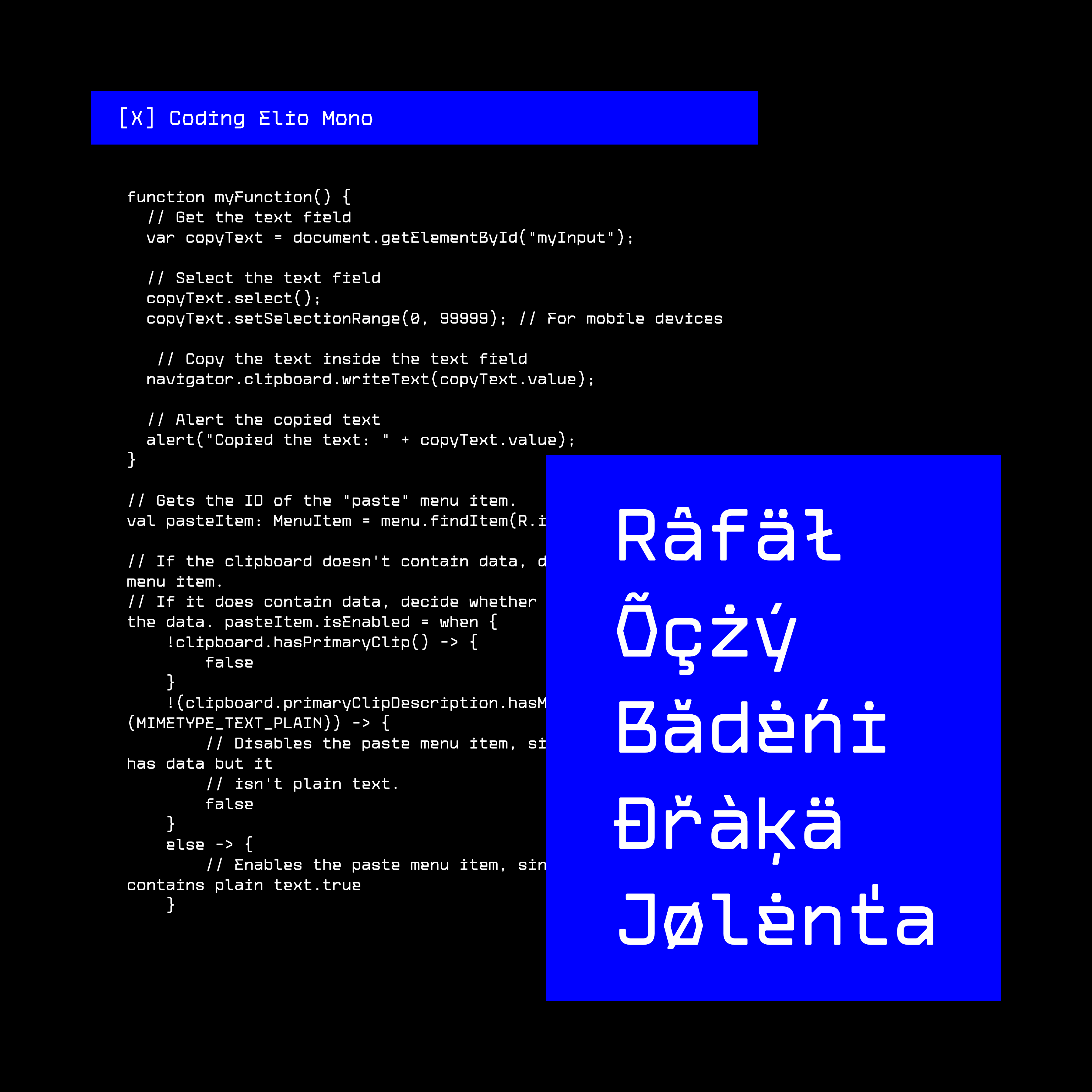 Elio Mono Font Family - secret-cache