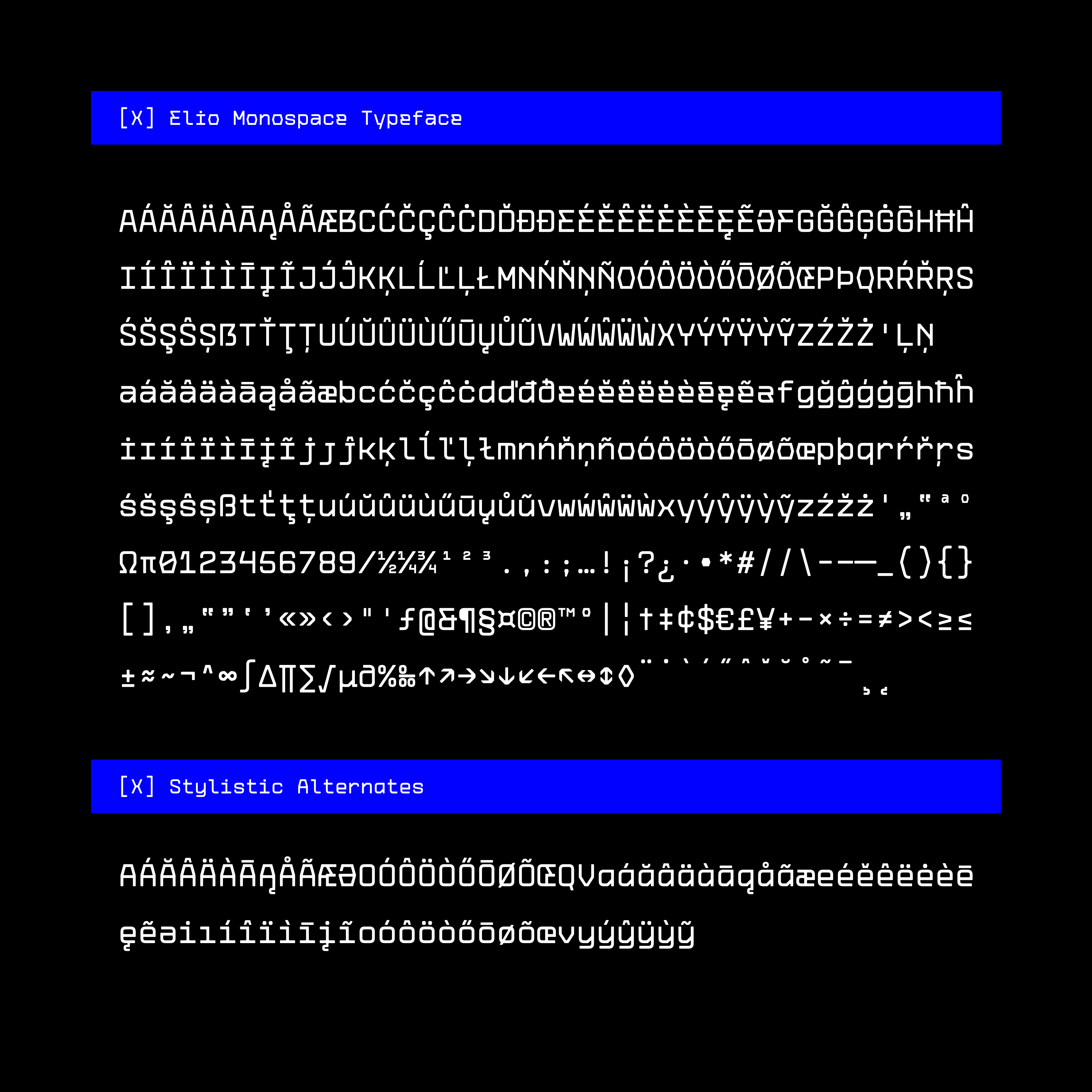 Elio Mono Font Family - secret-cache