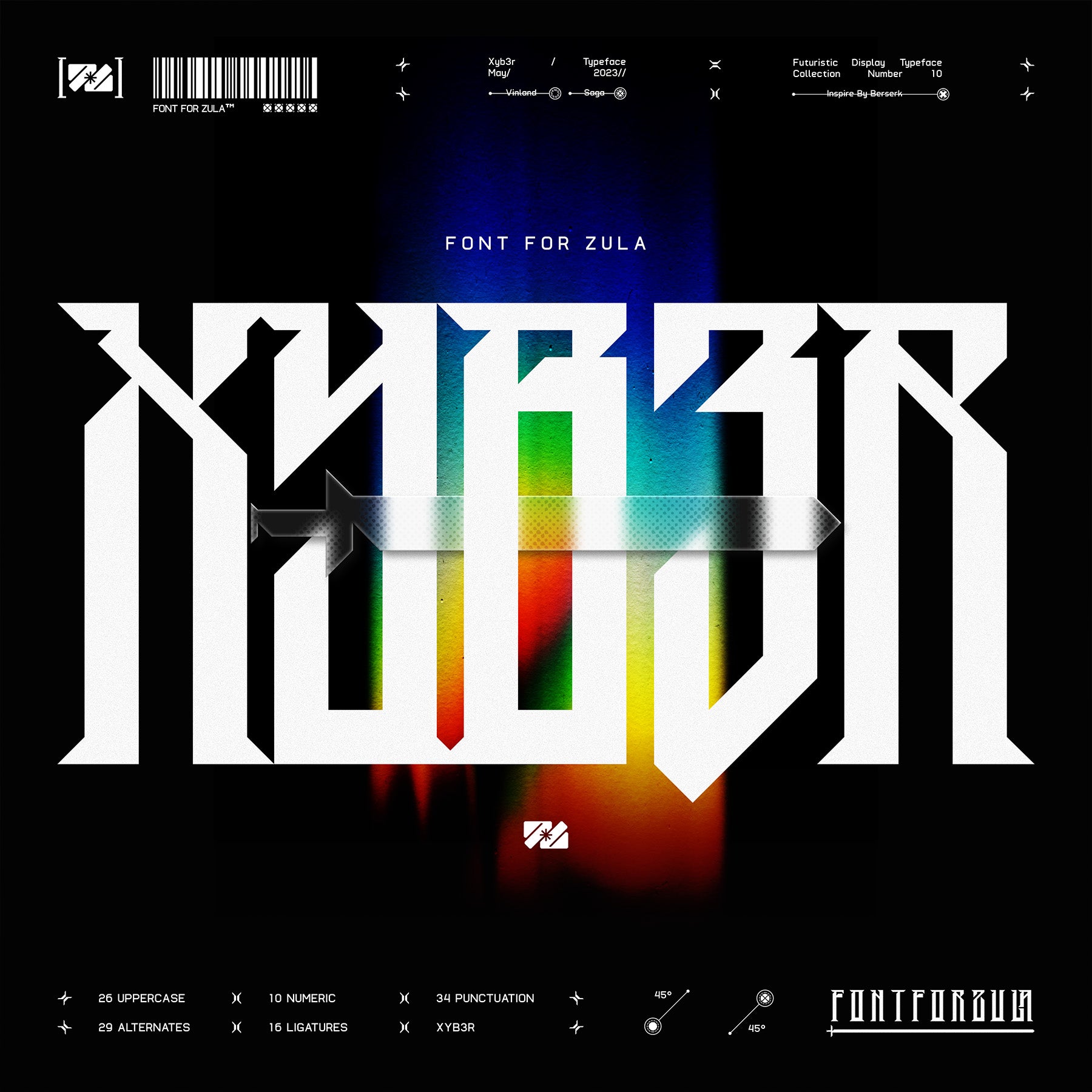 XYB3R Typeface - secret-cache