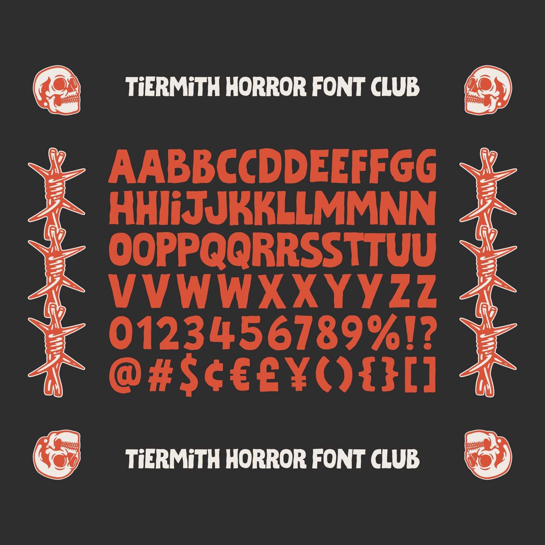 Tiermith Spooky Typeface and Dingbats - secret-cache