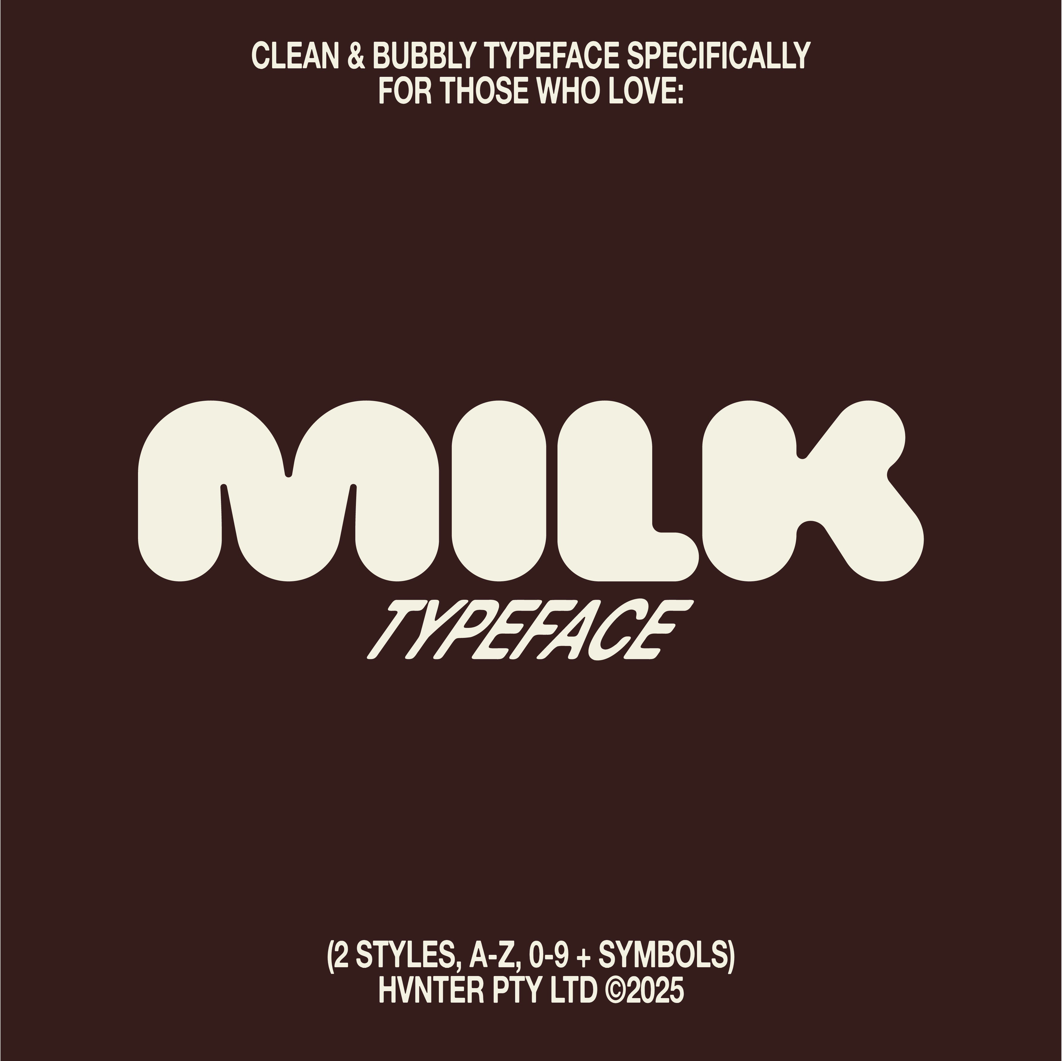 Milk Typeface - secret-cache