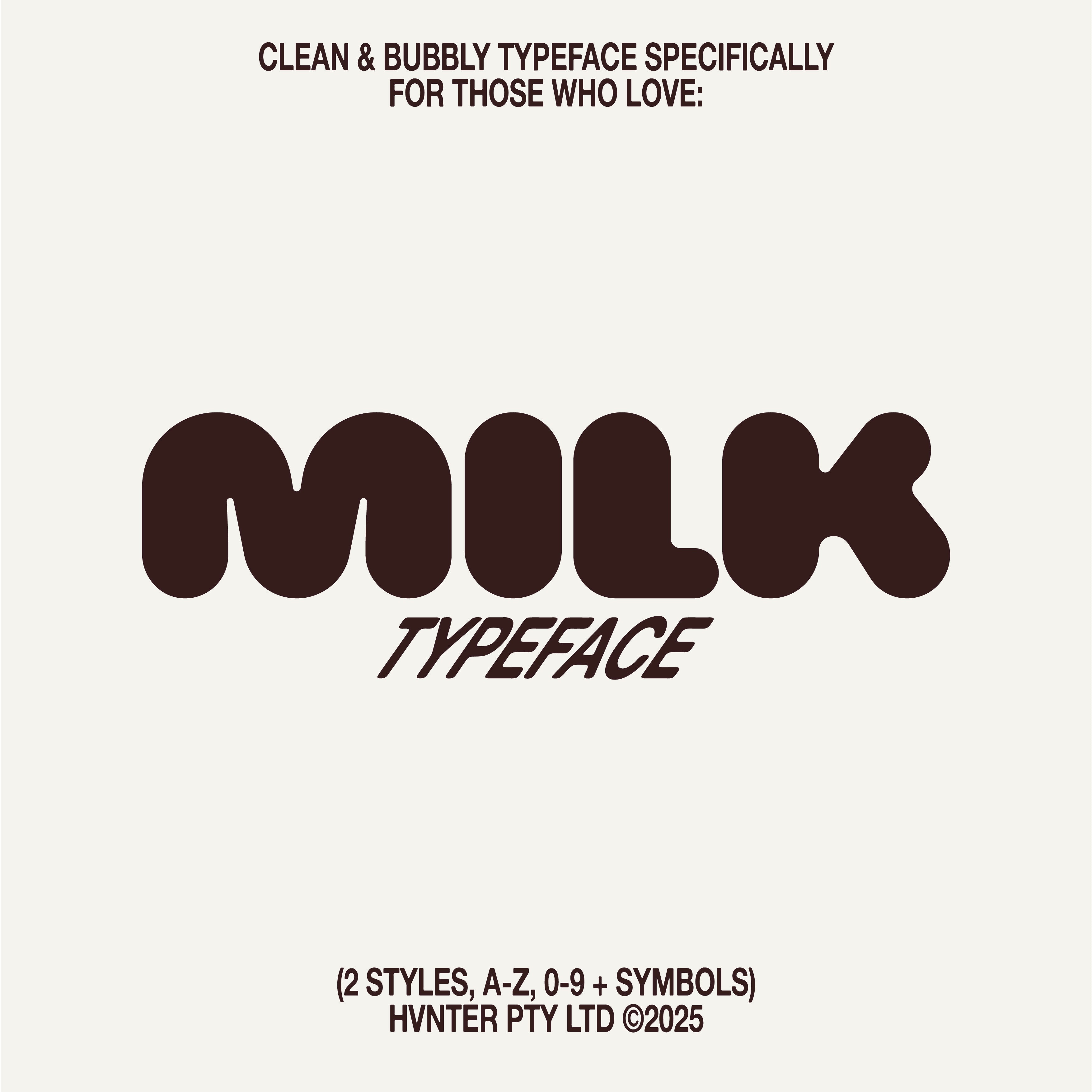Milk Typeface - secret-cache