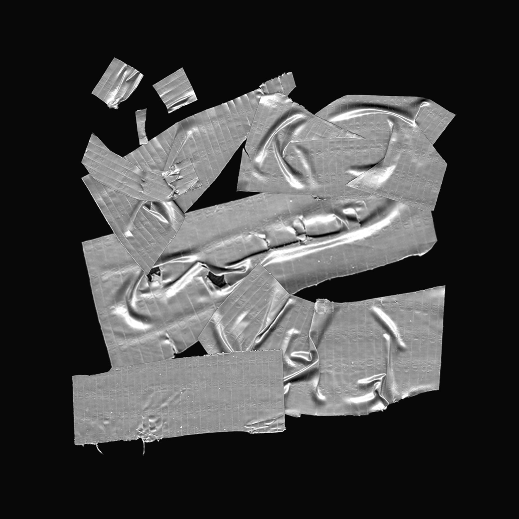 A black background with layers of duct tape overlapping each other.