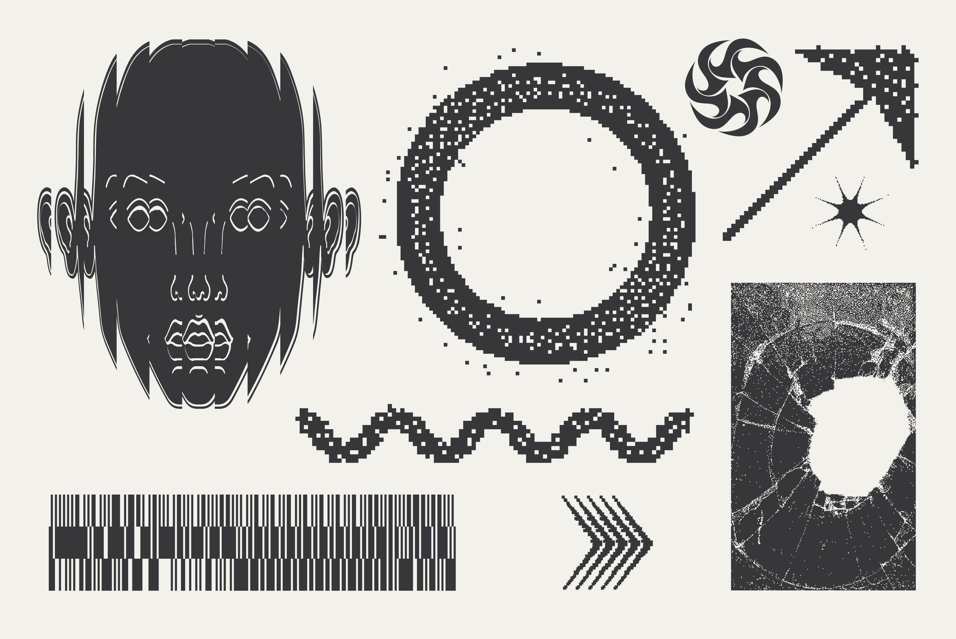 82 Vector Dither Y2K Shapes Pack - secret-cache