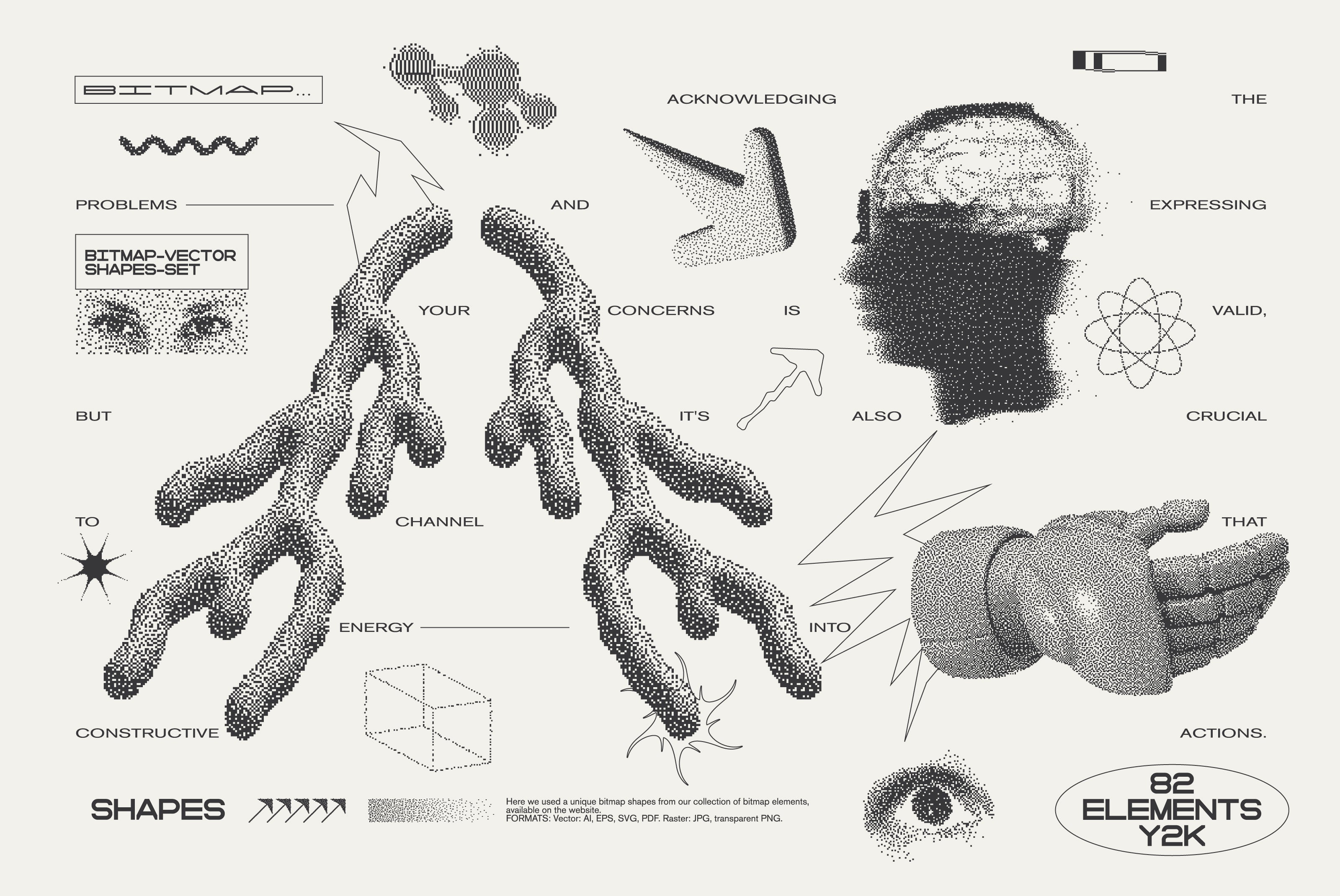 82 Vector Dither Y2K Shapes Pack - secret-cache