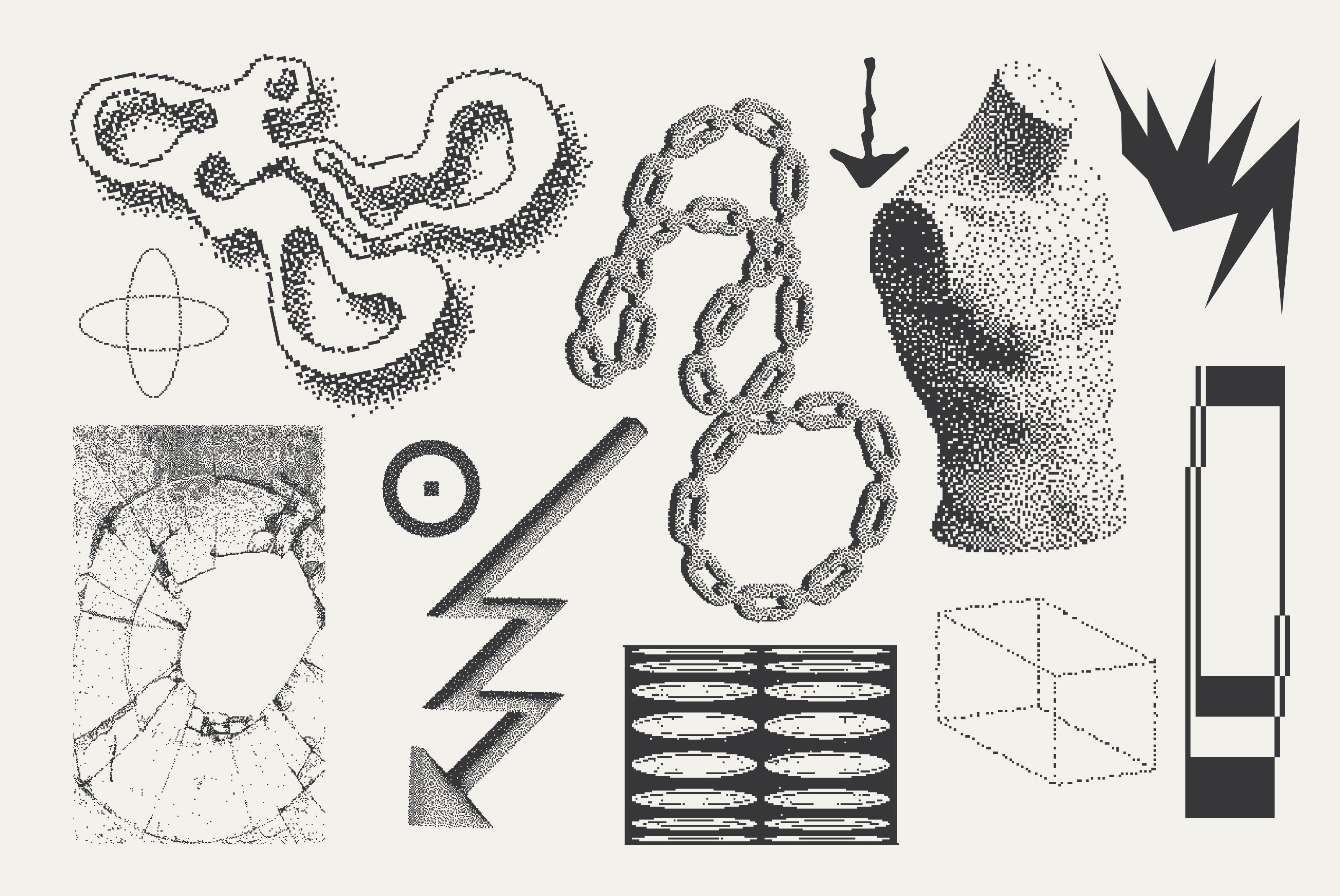 82 Vector Dither Y2K Shapes Pack - secret-cache