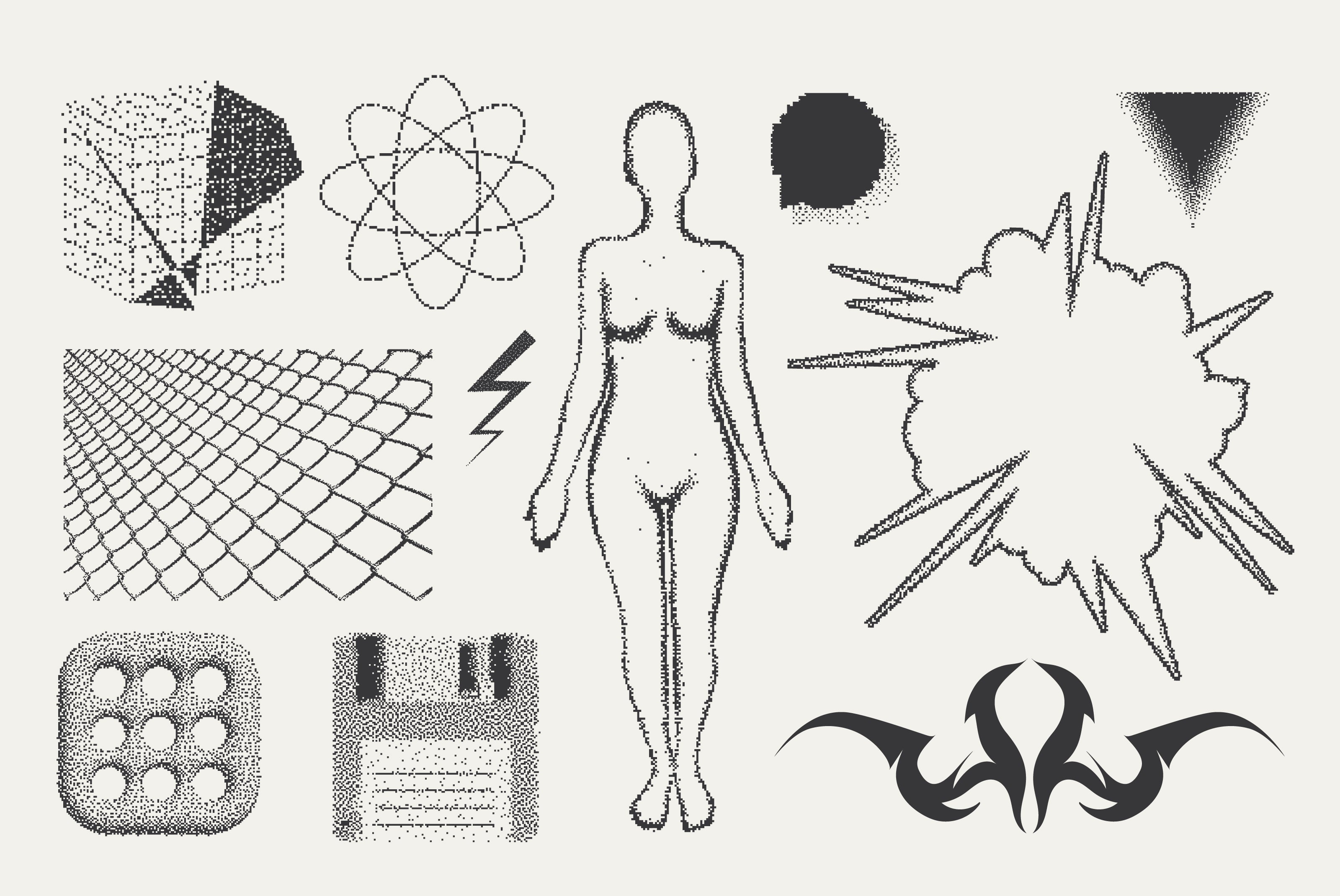 82 Vector Dither Y2K Shapes Pack - secret-cache