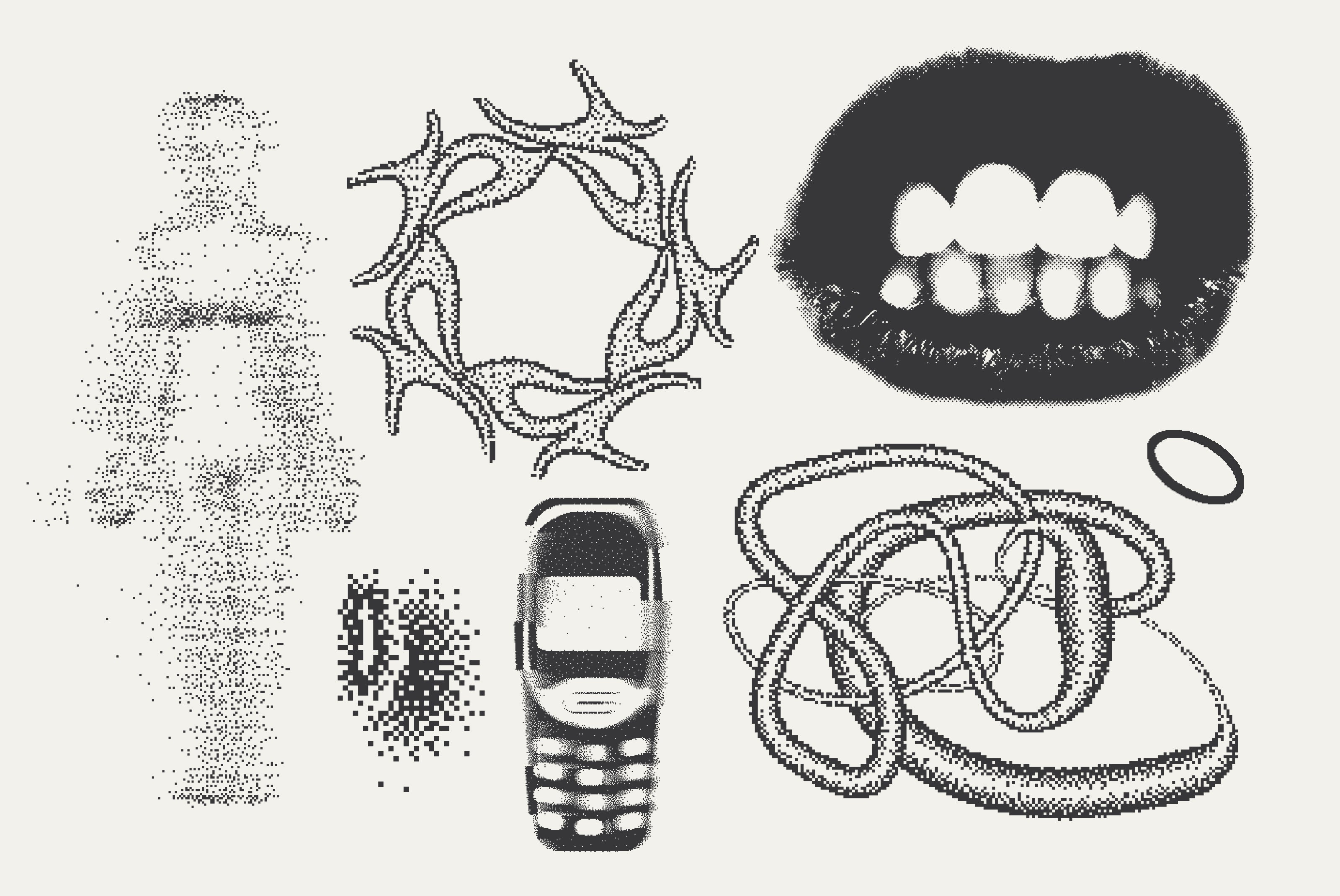 82 Vector Dither Y2K Shapes Pack - secret-cache