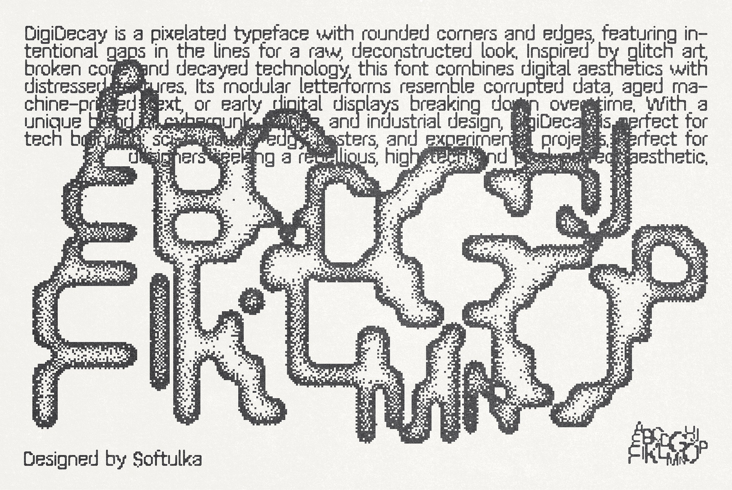 Digi Decay Pixelated Typeface - secret-cache