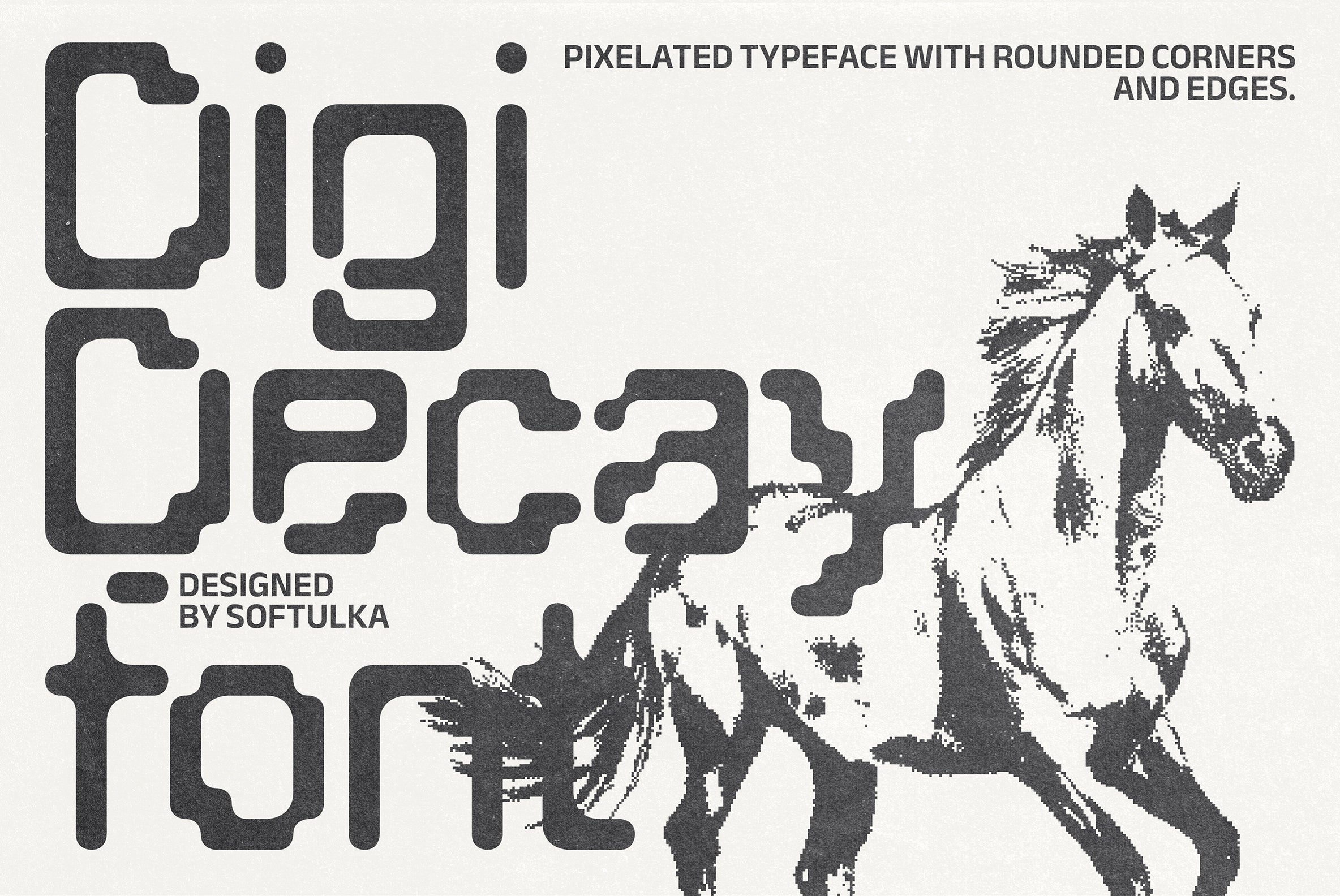 Digi Decay Pixelated Typeface - secret-cache