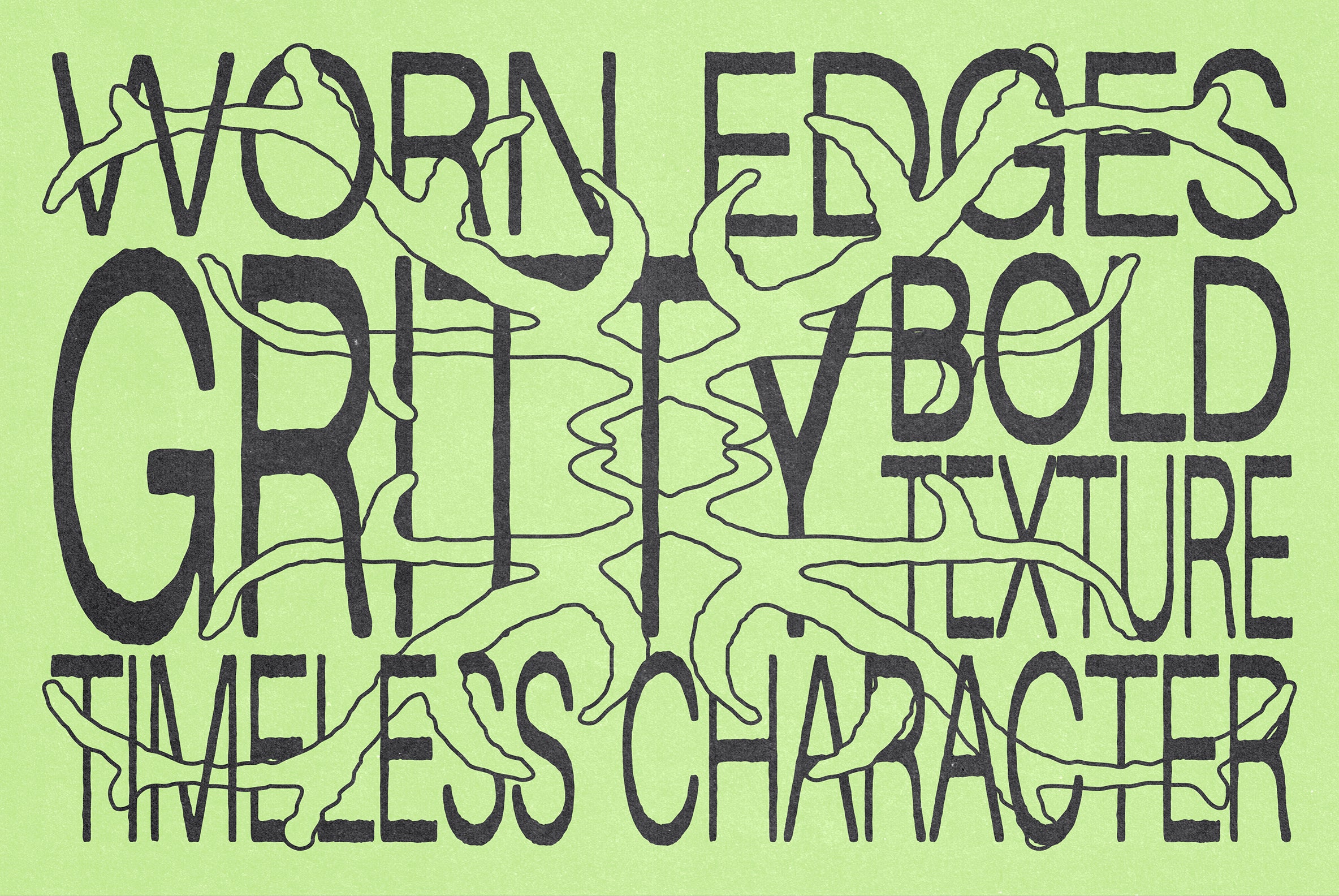 Pressed Flaws Textured Typeface - secret-cache
