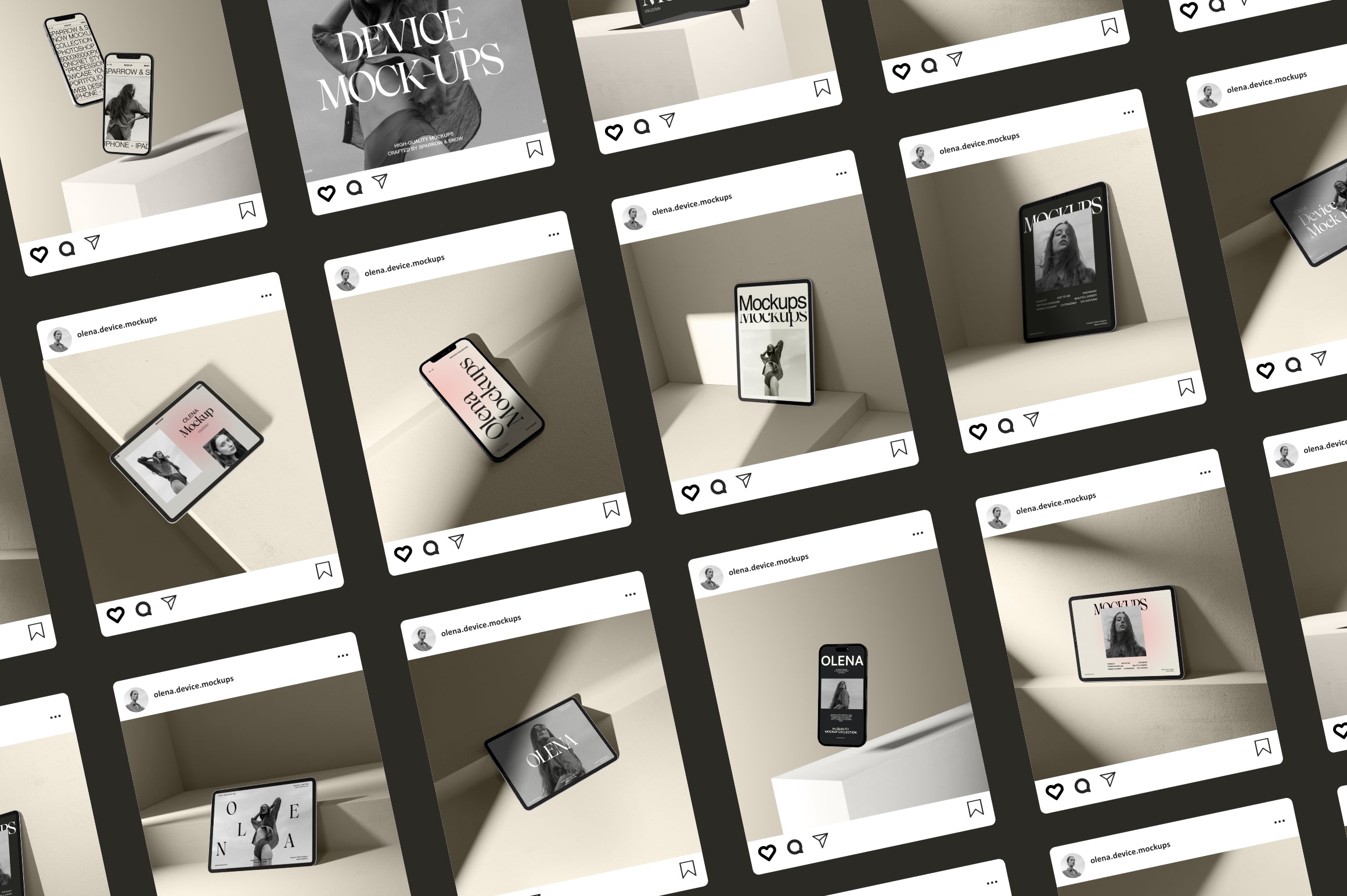 Olena - Device Mockups - secret-cache