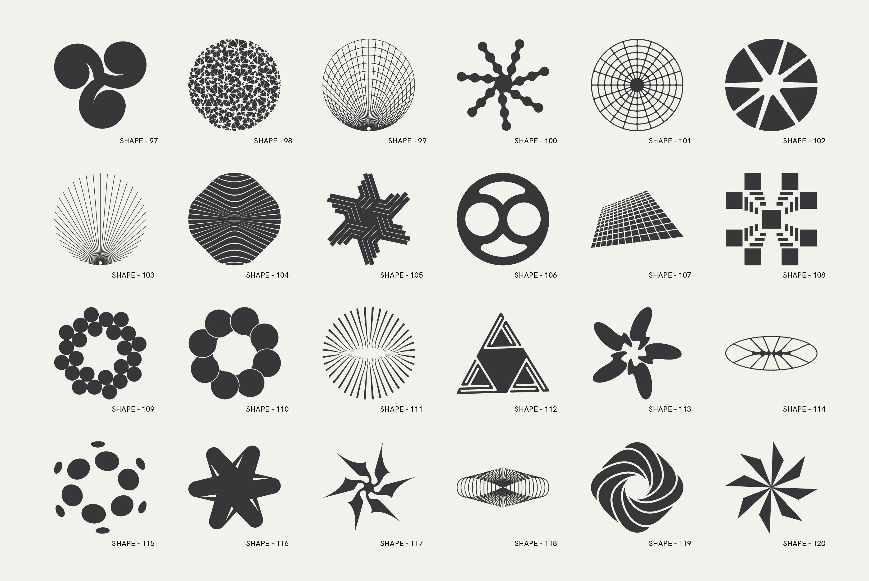 120 Abstract Geometric Shapes. Part 1 - secret-cache