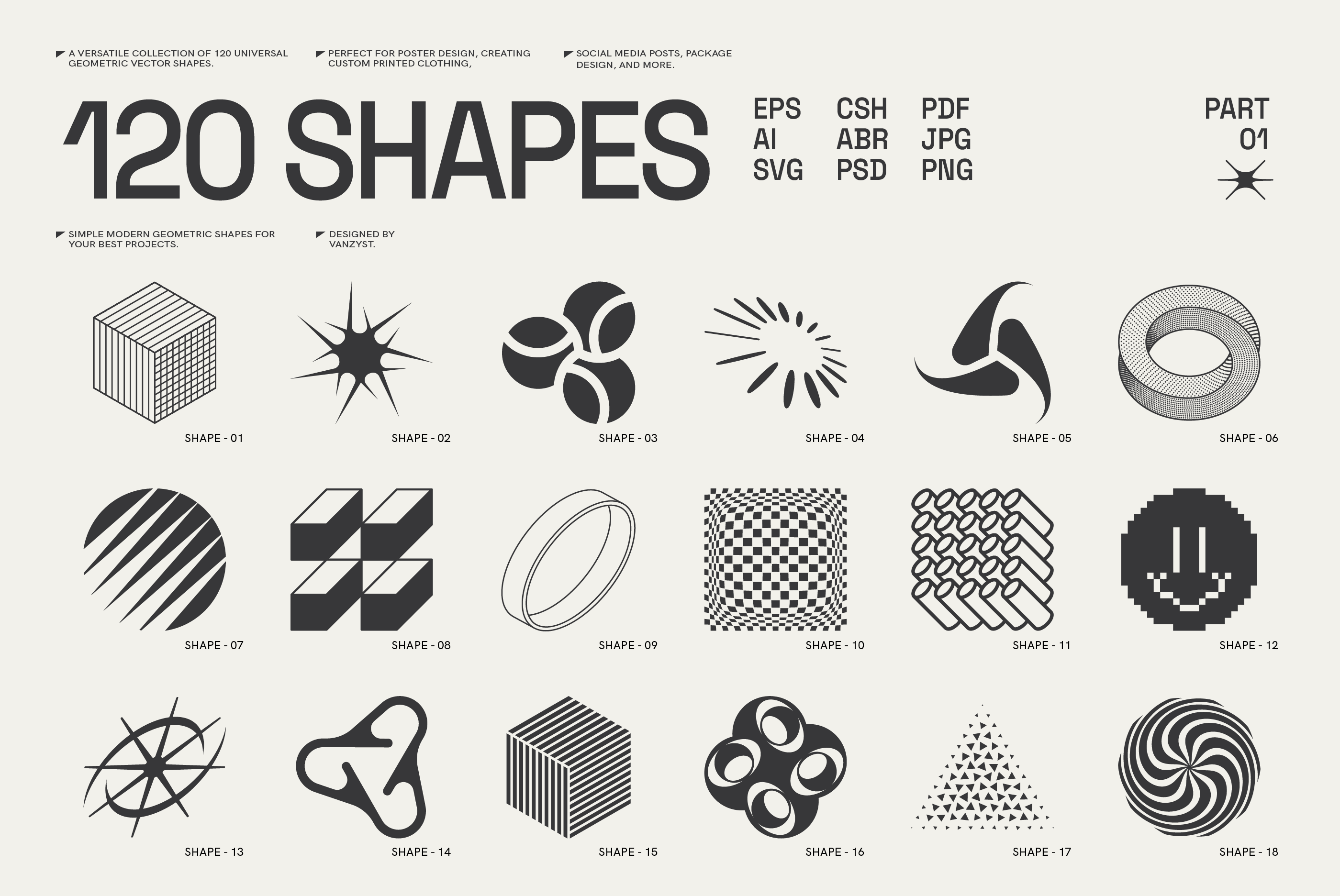 120 Abstract Geometric Shapes. Part 1 - secret-cache