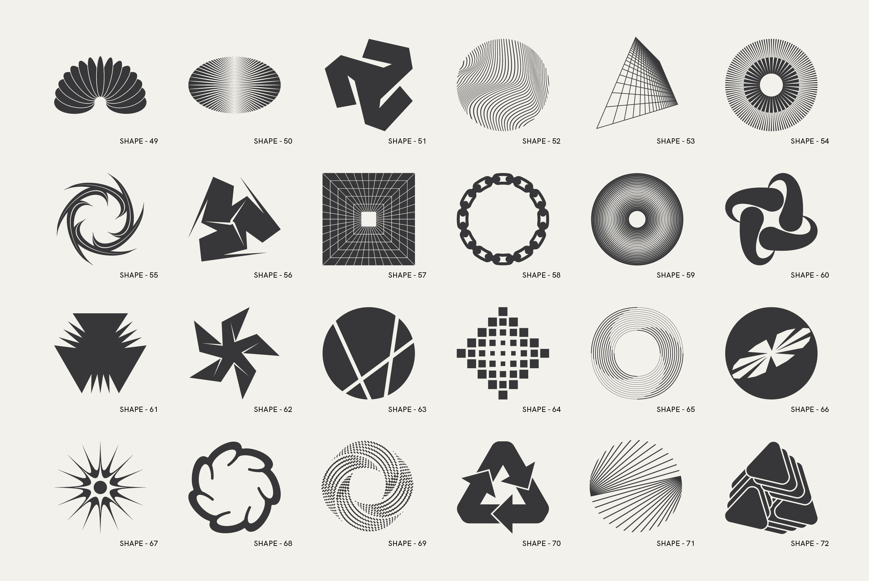 120 Abstract Geometric Shapes. Part 1 - secret-cache