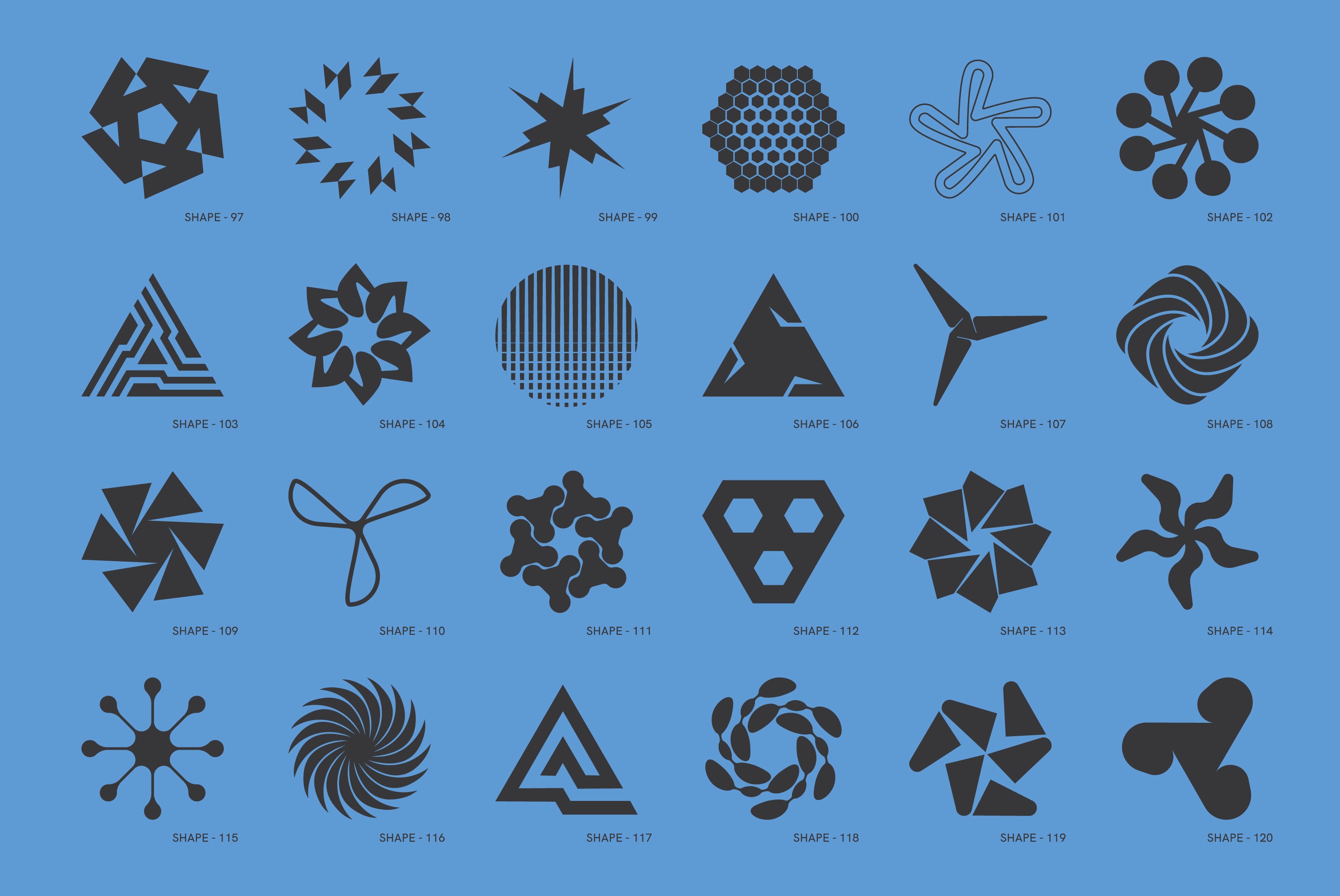 120 Abstract Geometric Shapes. Part 2 - secret-cache