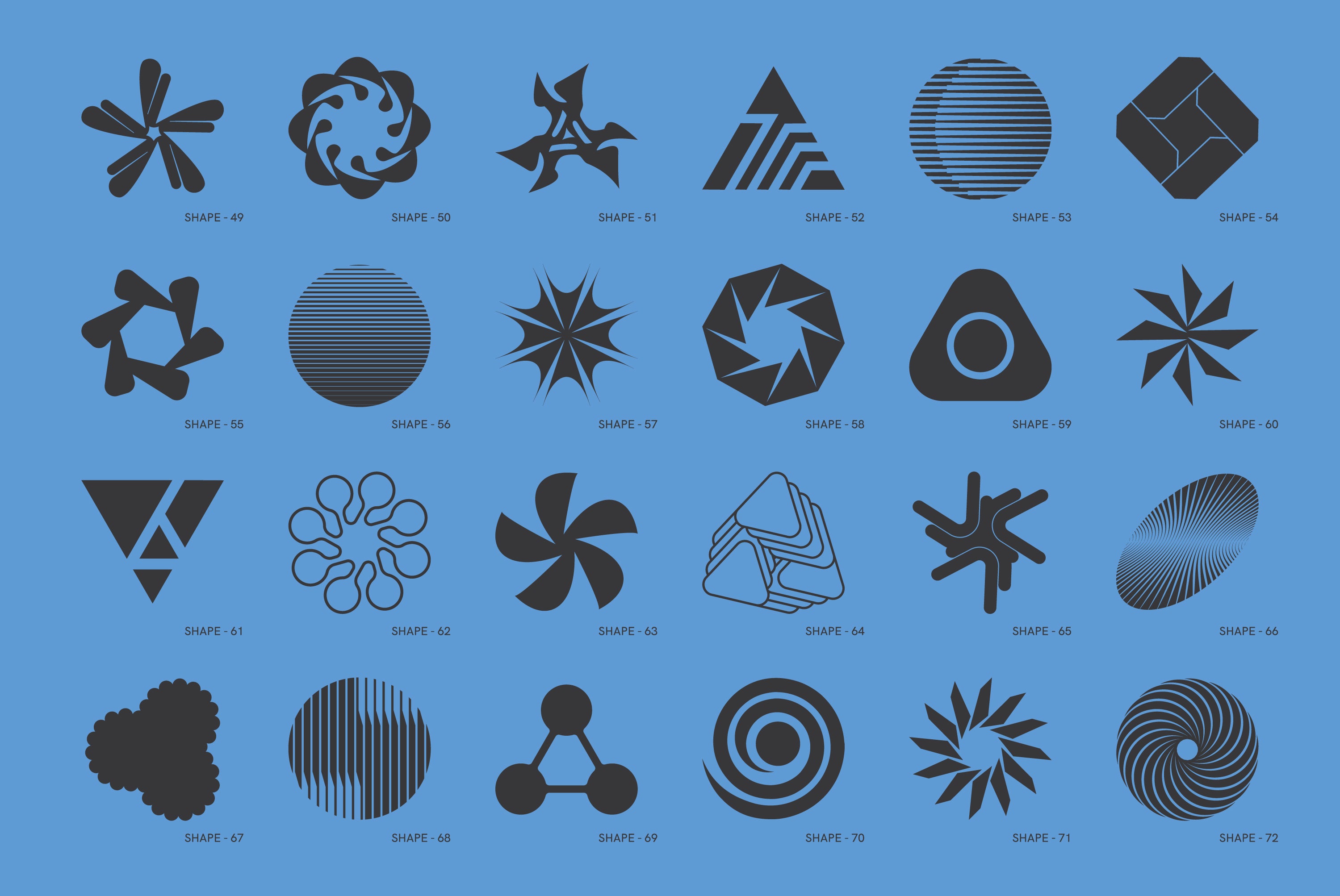 120 Abstract Geometric Shapes. Part 2 - secret-cache