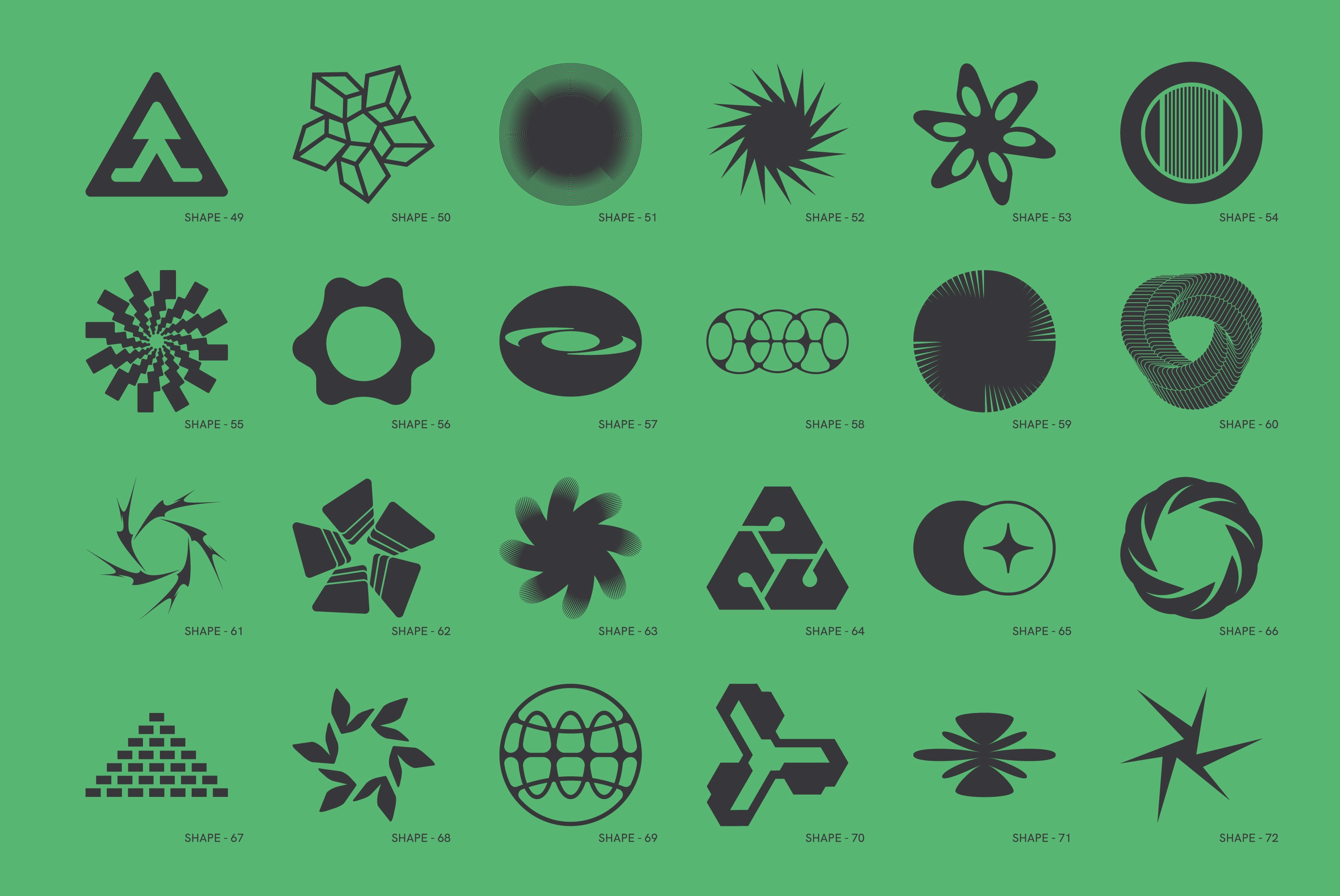 120 Abstract Geometric Shapes. Part 4 - secret-cache