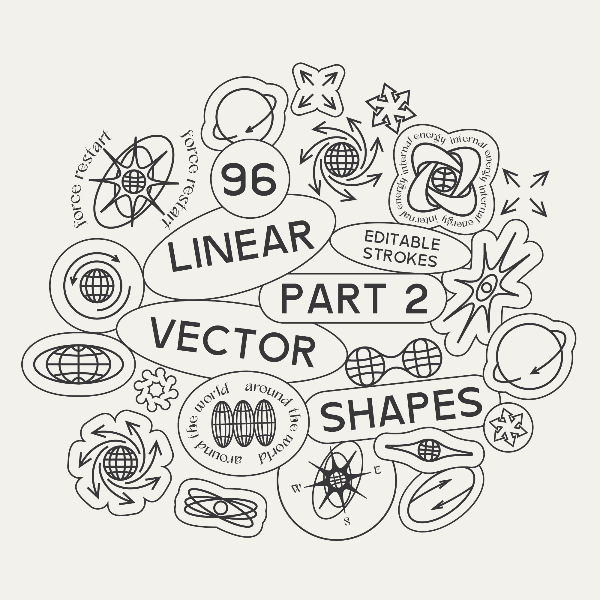 96 Linear Vector Shapes. Part2 - secret-cache