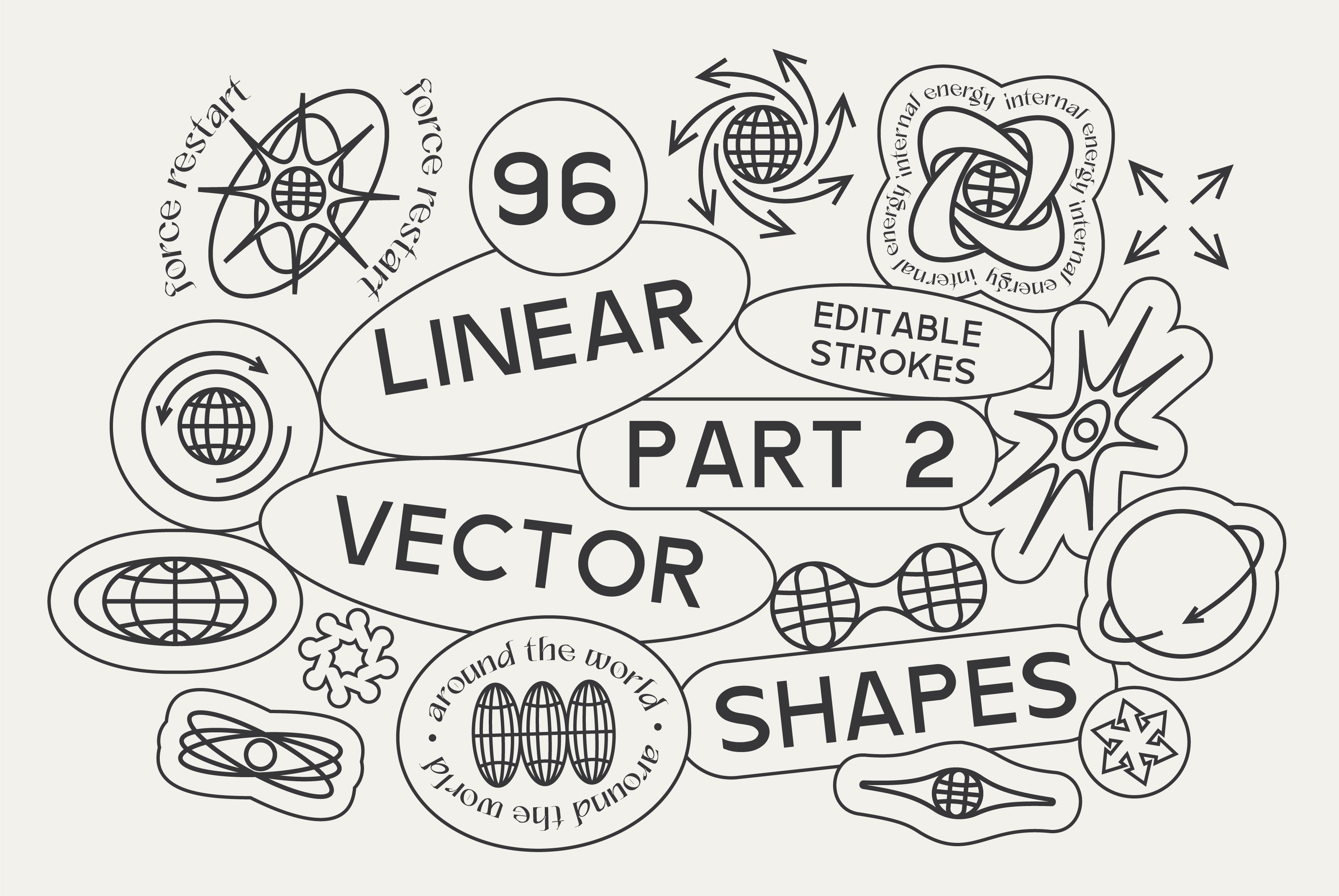 96 Linear Vector Shapes. Part2 - secret-cache