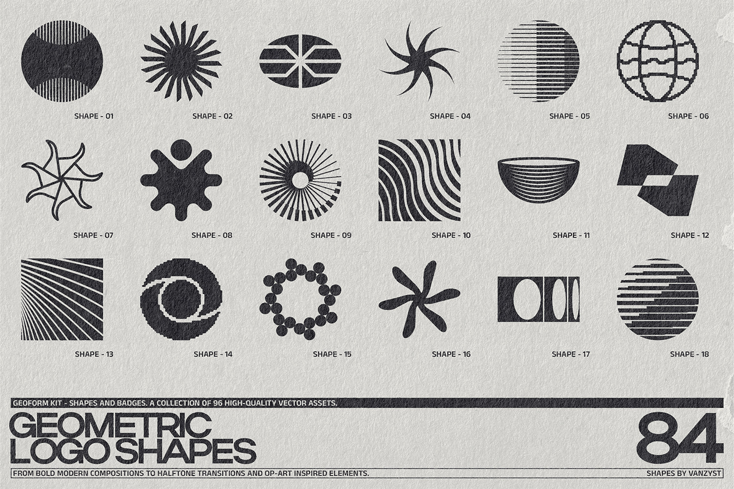 GeoForm Kit - 96 Shapes, Badges - secret-cache