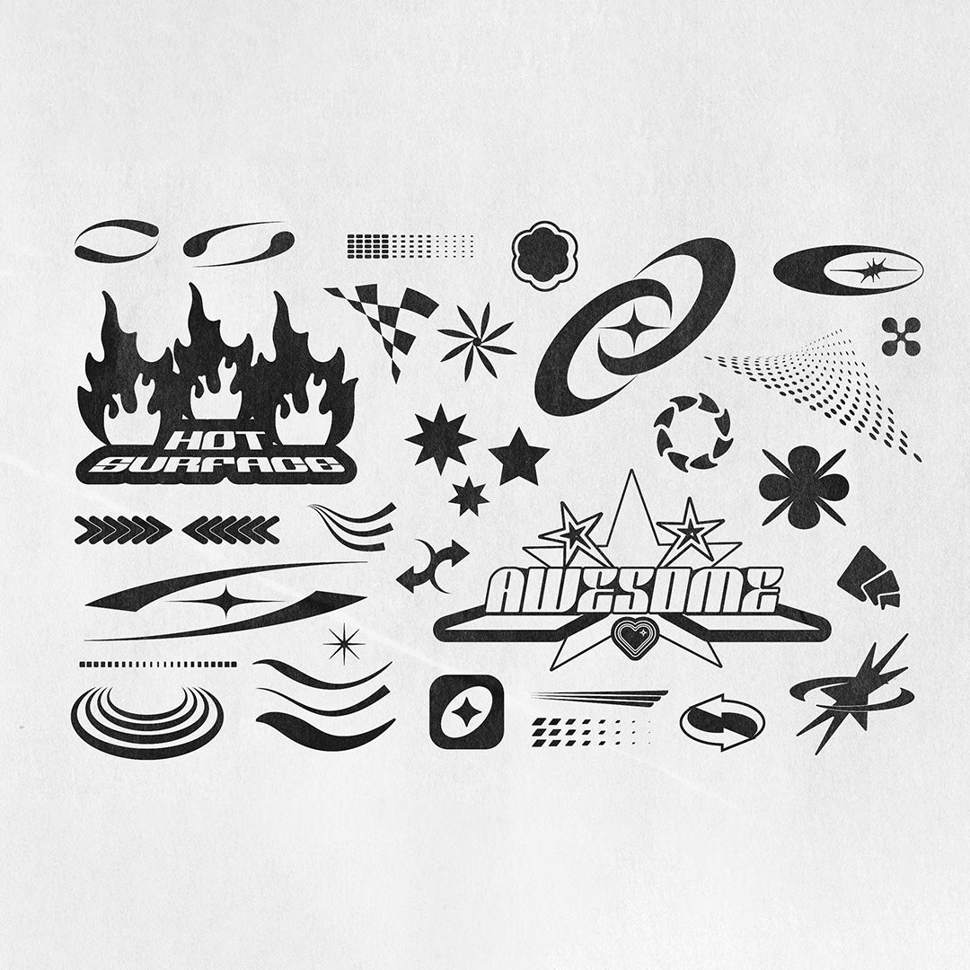 Y2K 240 Shapes Badges Graphic Styles - secret-cache