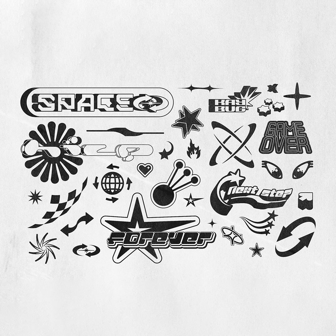 Y2K 240 Shapes Badges Graphic Styles - secret-cache