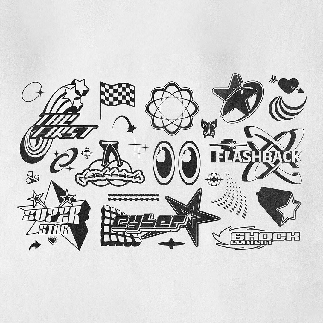 Y2K 240 Shapes Badges Graphic Styles - secret-cache