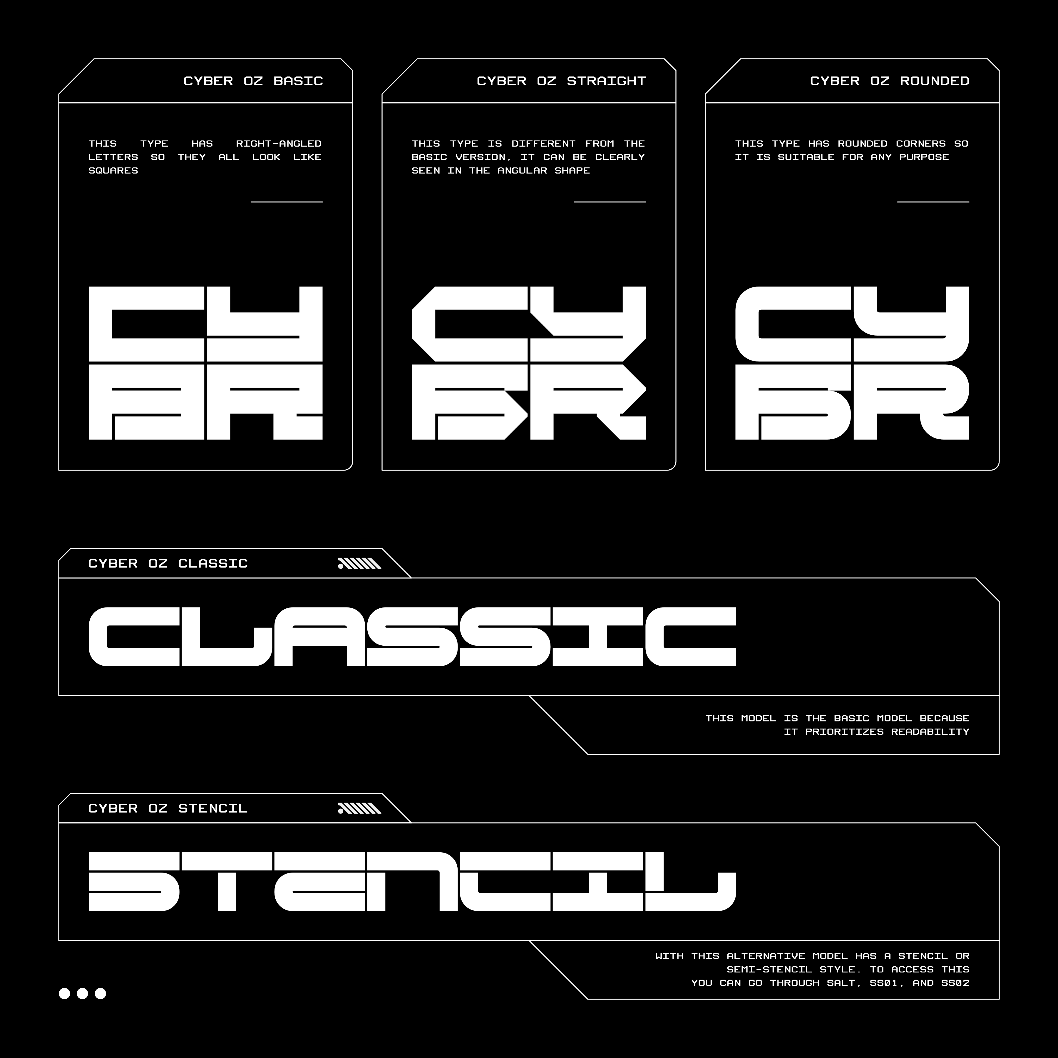 CYBER OZ STRAIGHT Typeface