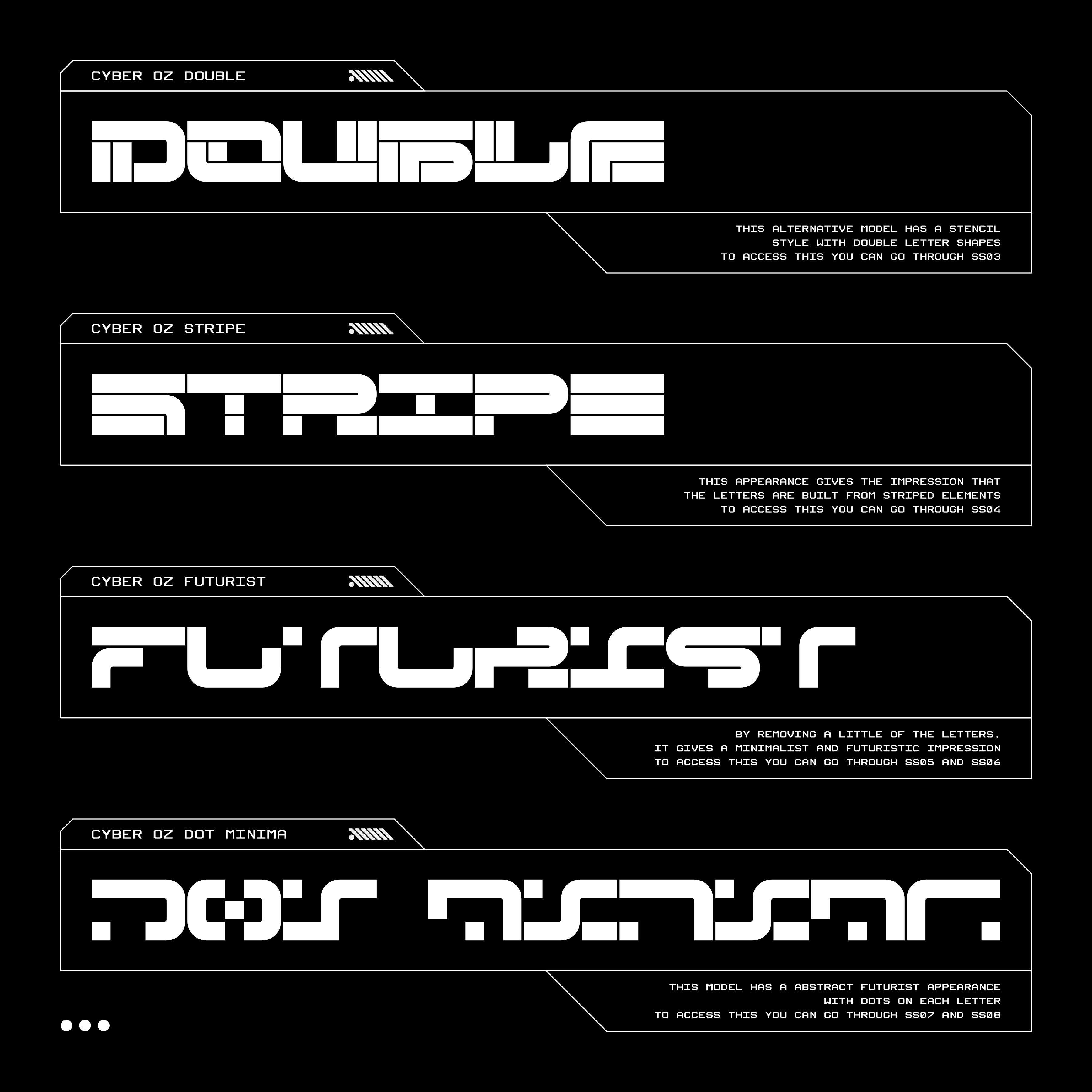 CYBER OZ STRAIGHT Typeface