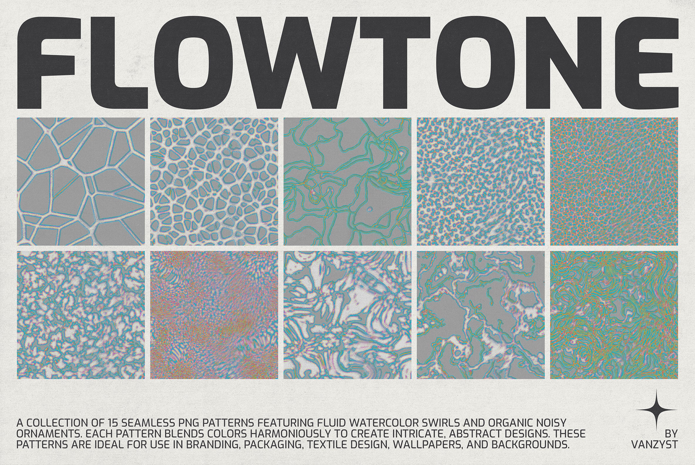 Flowtone Organic Seamless Patterns Collection