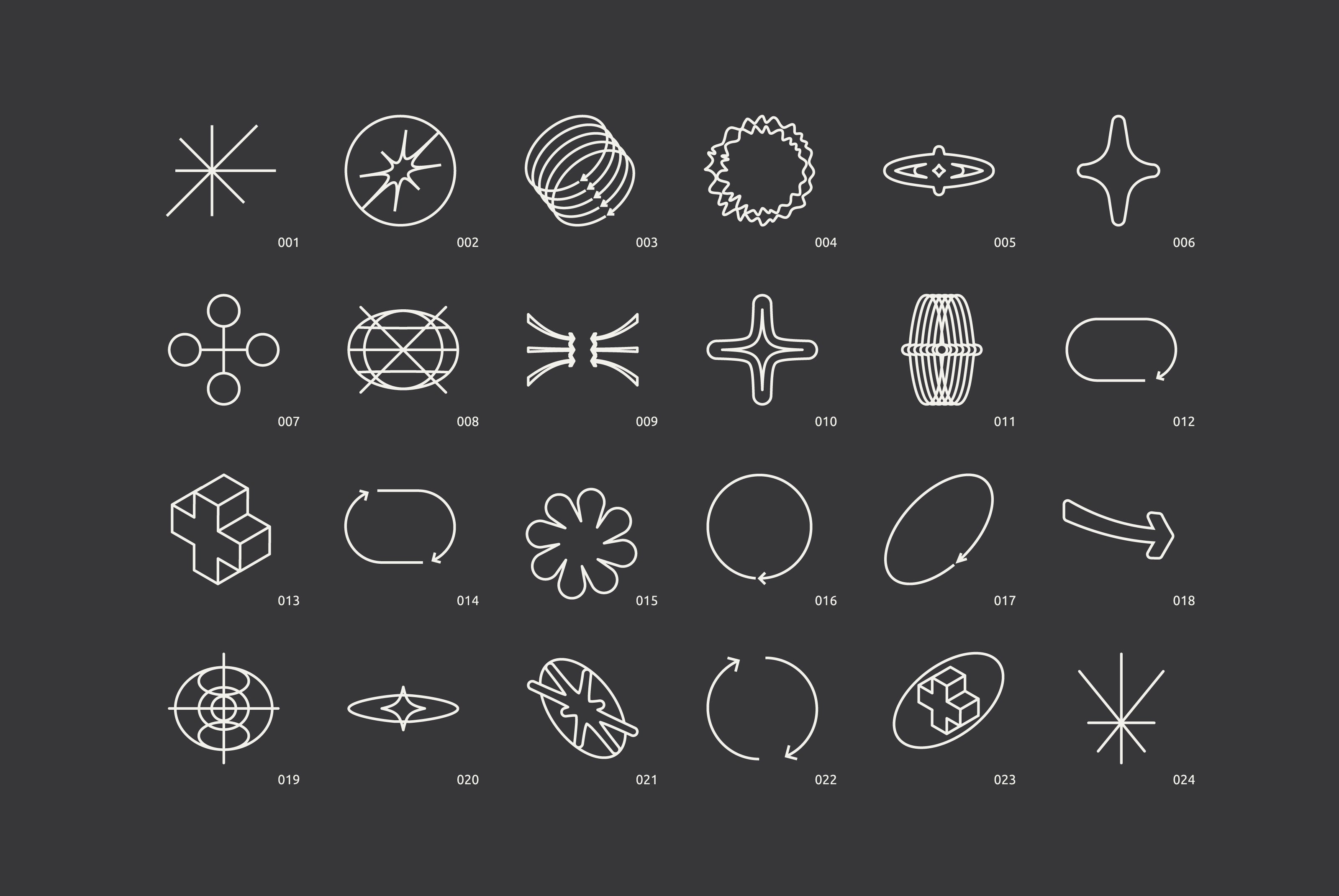 96 Linear Vector Shapes. Part 1