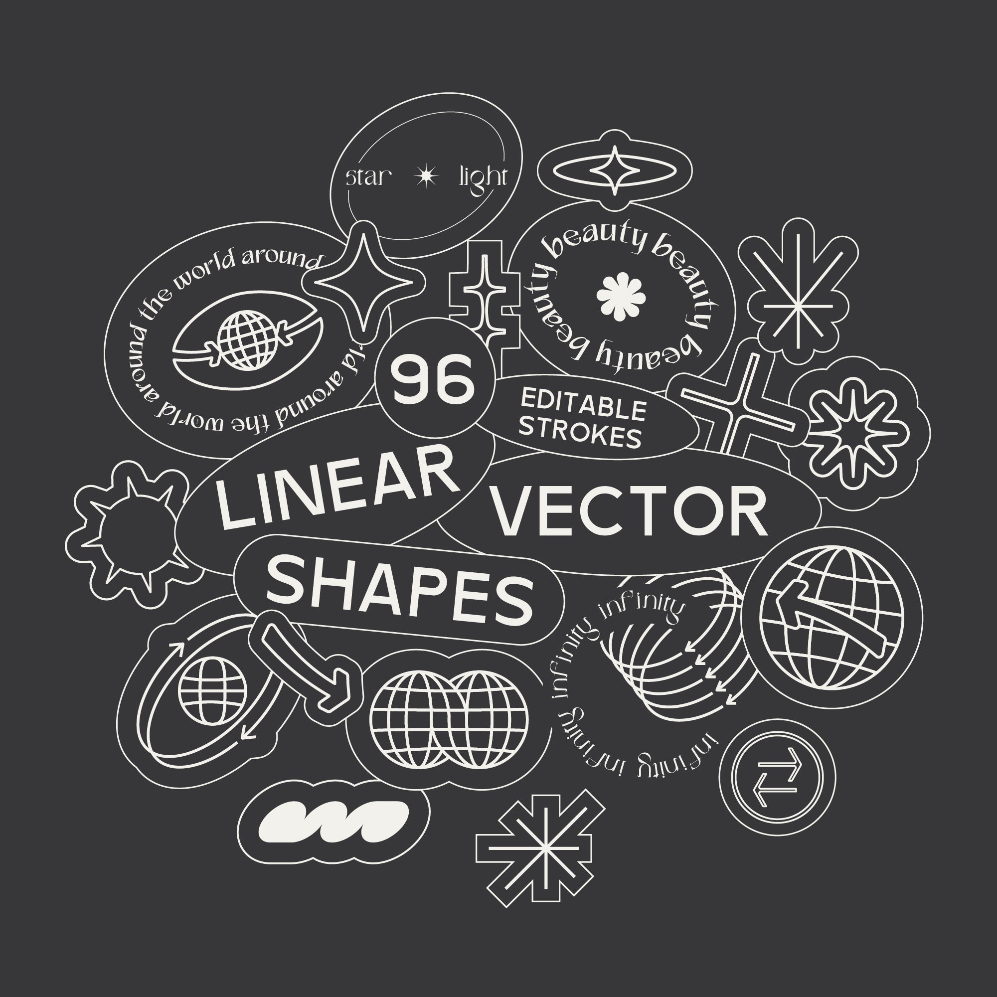 96 Linear Vector Shapes. Part 1