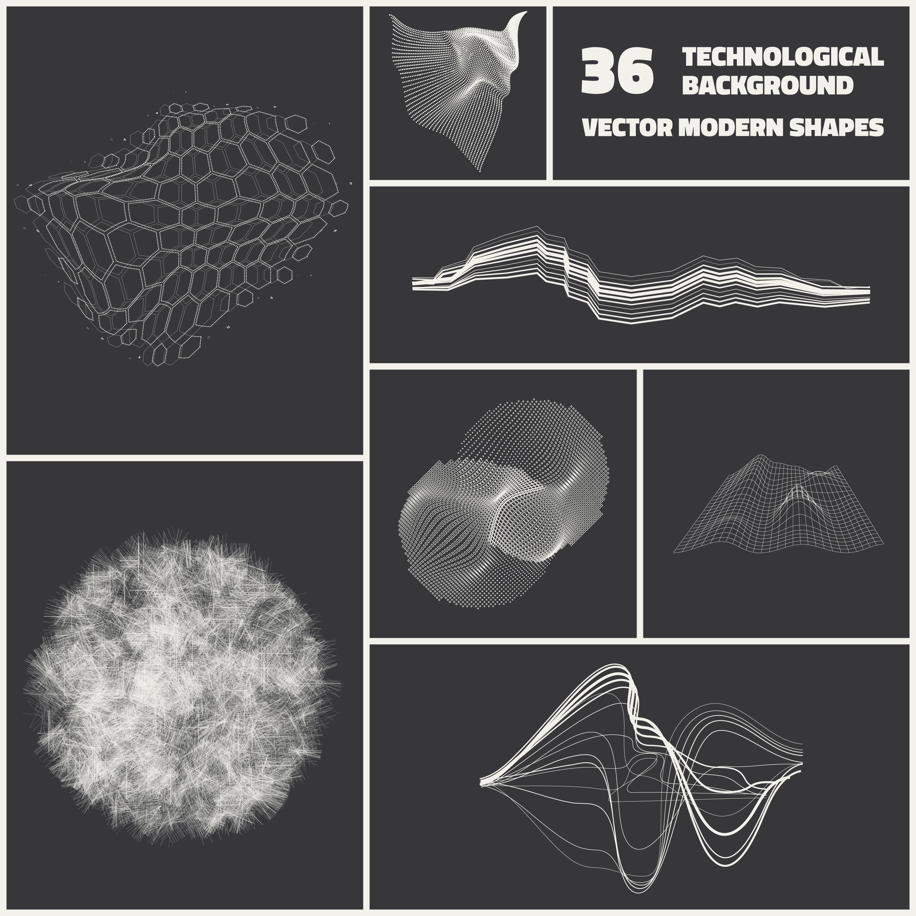 36 Technological Vector Shapes