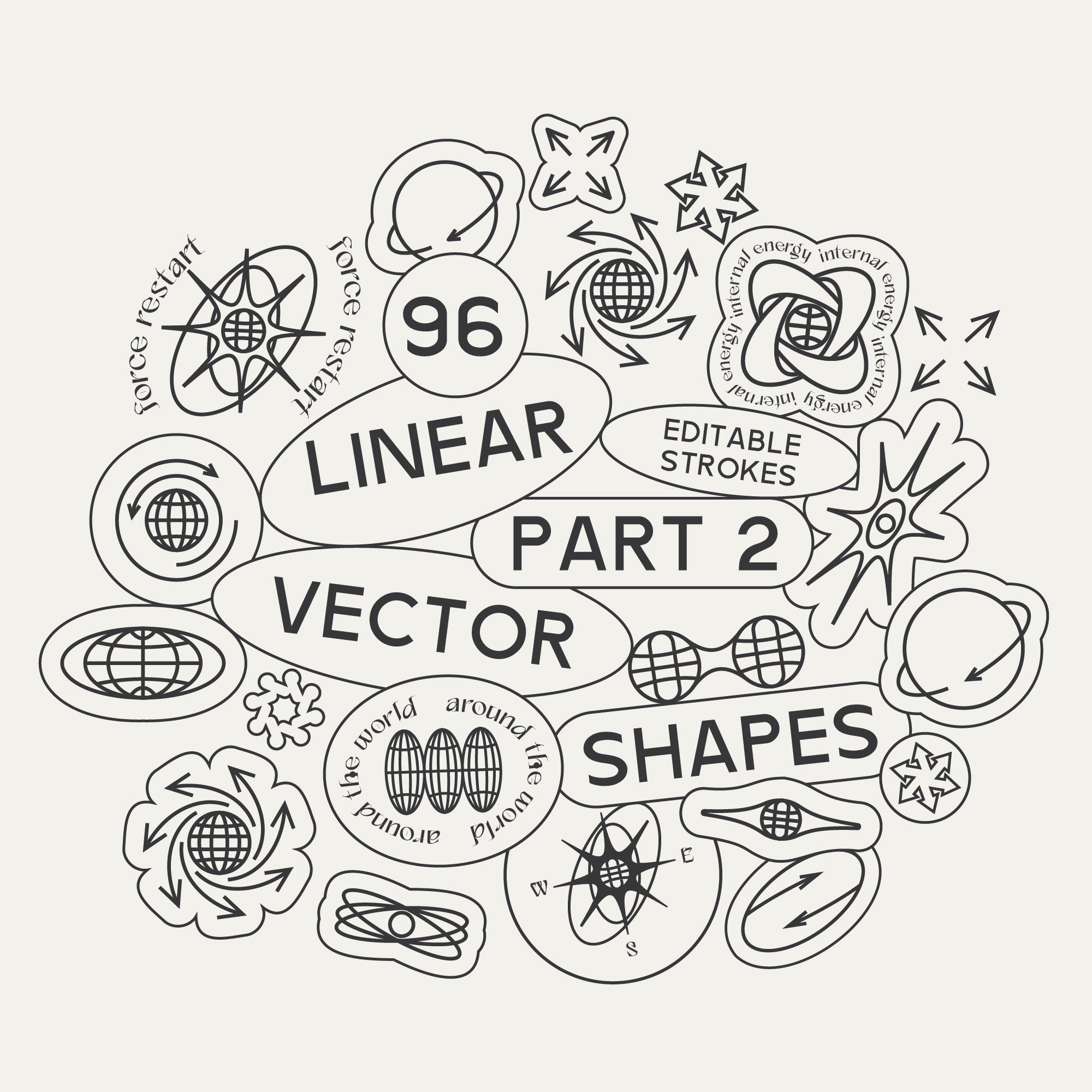 96 Linear Vector Shapes. Part2