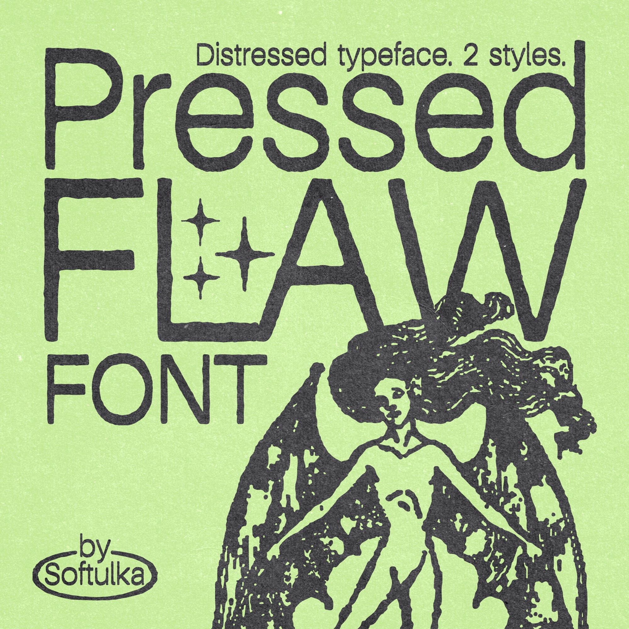 Pressed Flaws Textured Typeface