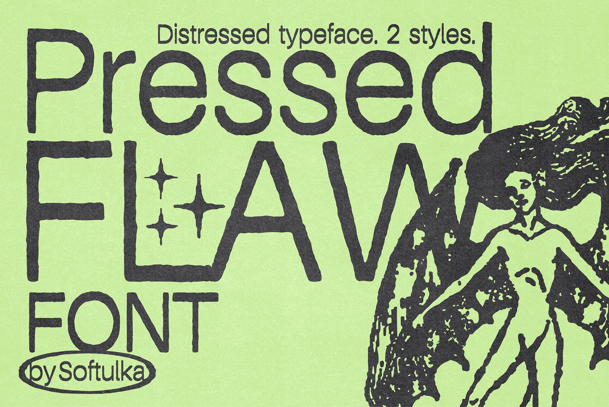 Pressed Flaws Textured Typeface