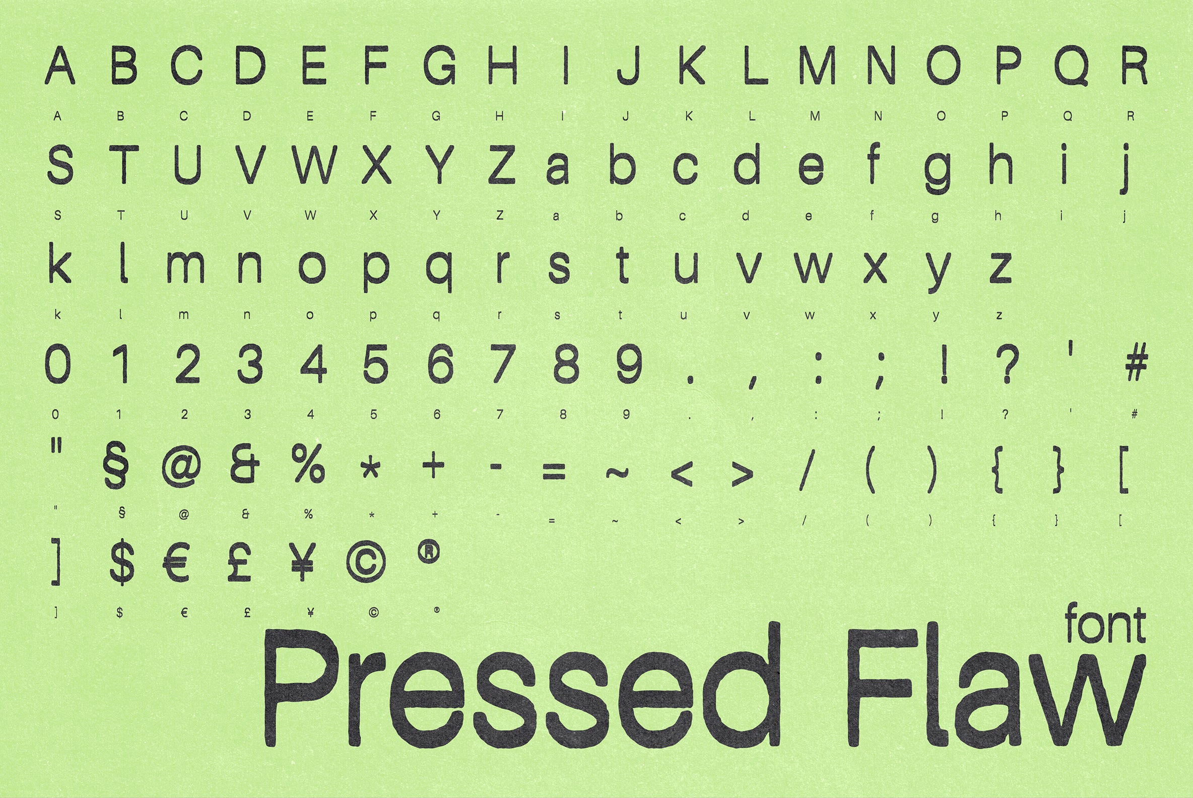 Pressed Flaws Textured Typeface