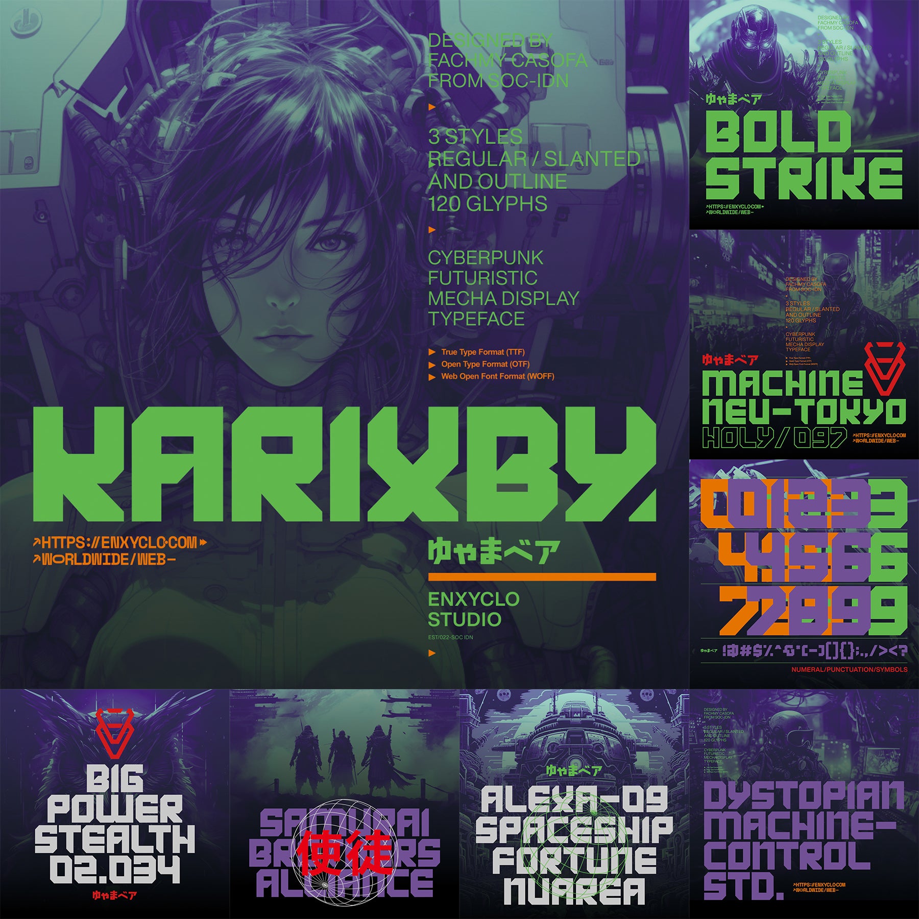 Cyberpunk Futuristic Font Bundle - secret-cache