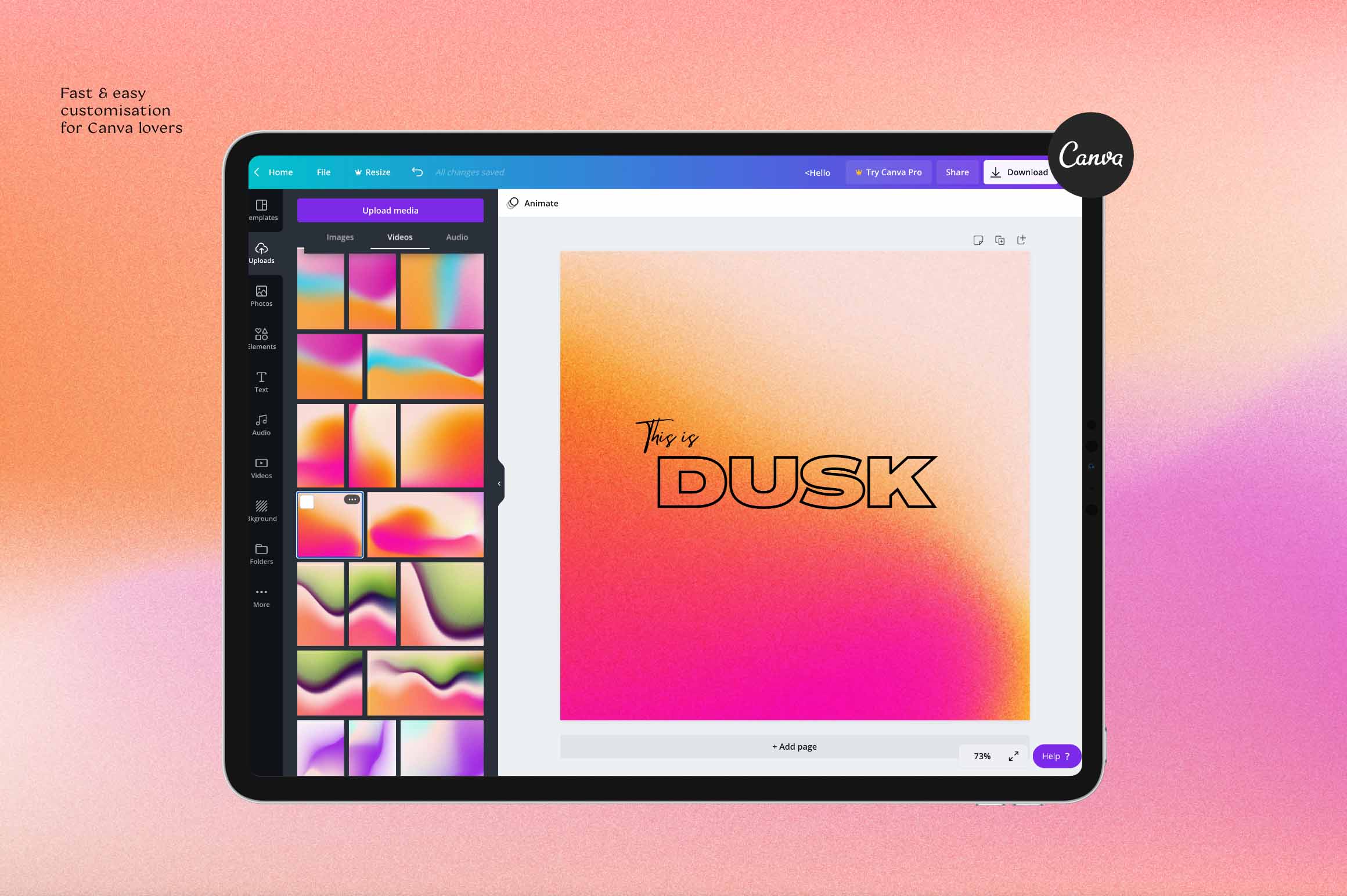 Dusk - Animated Gradients - secret-cache