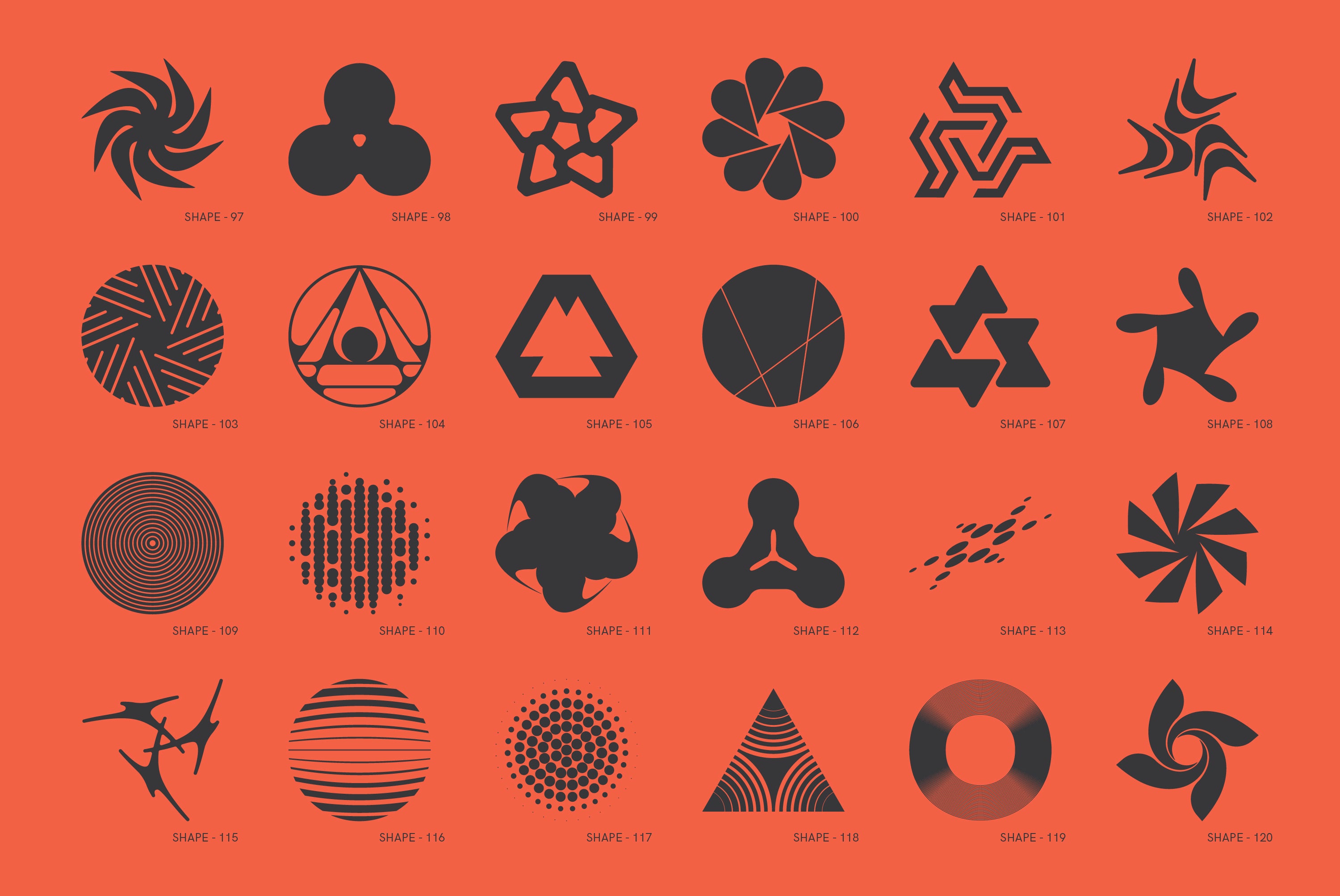120 Abstract Geometric Shapes. Part 3 - secret-cache