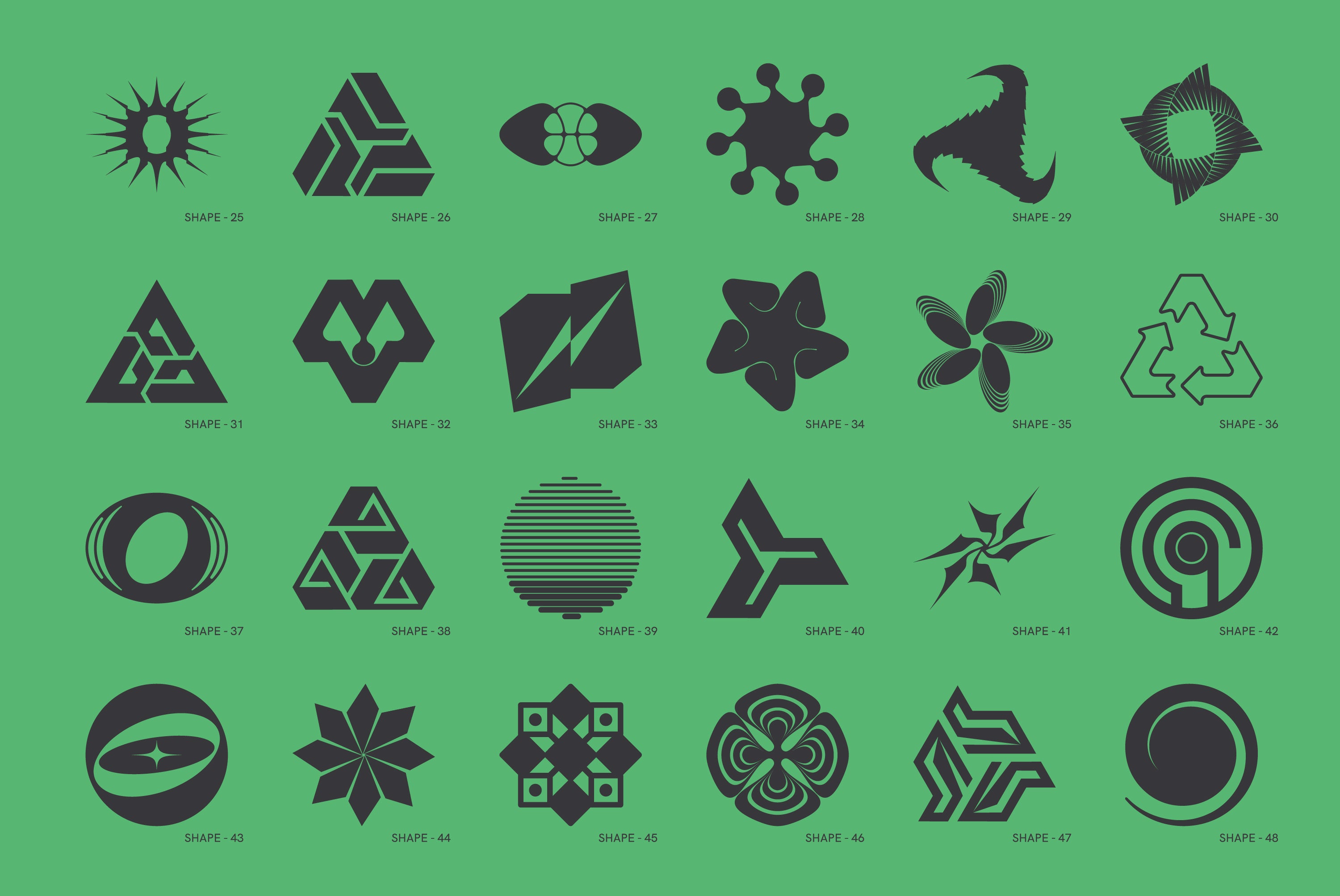 120 Abstract Geometric Shapes. Part 4 - secret-cache