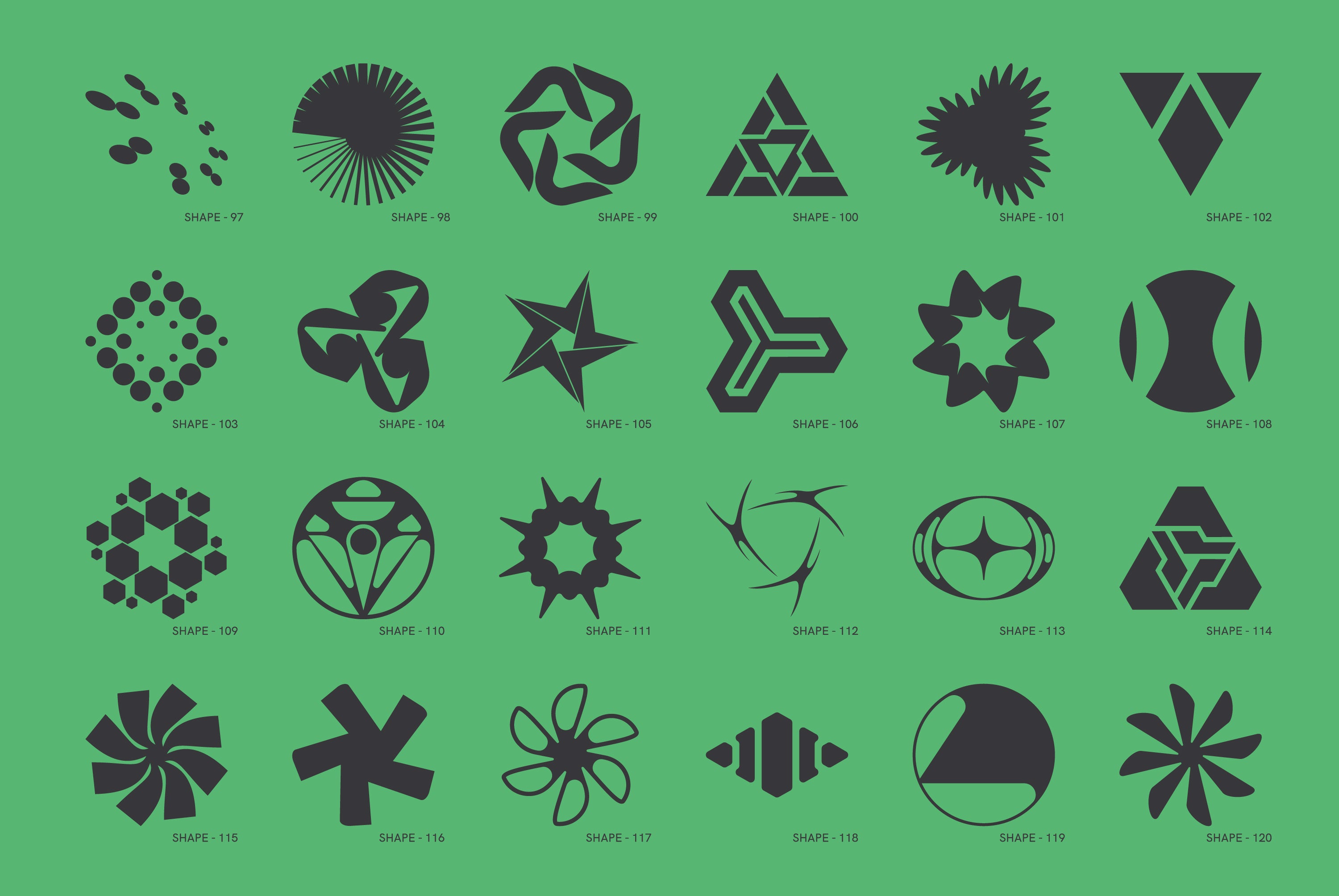 120 Abstract Geometric Shapes. Part 4 - secret-cache