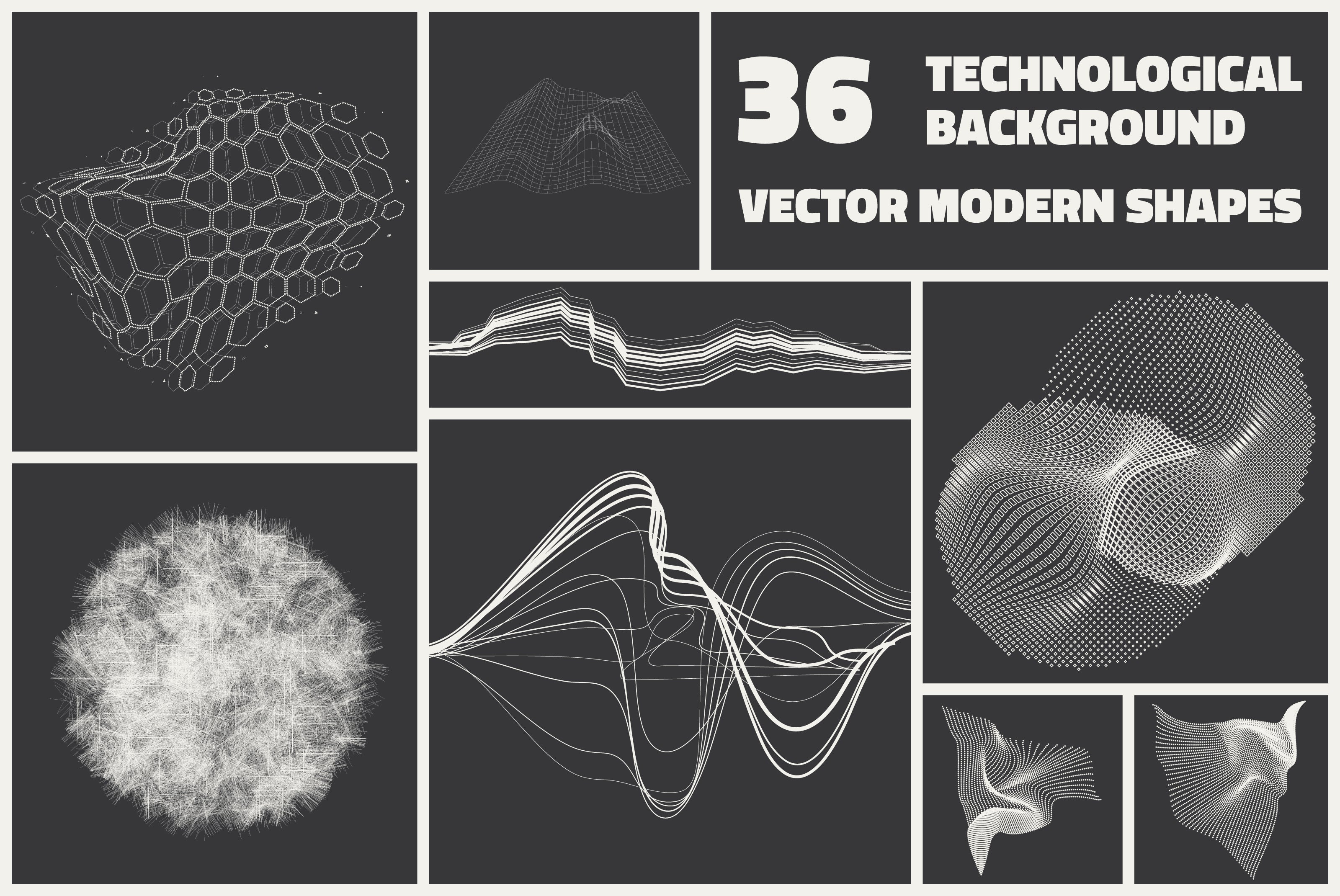 36 Technological Vector Shapes - secret-cache